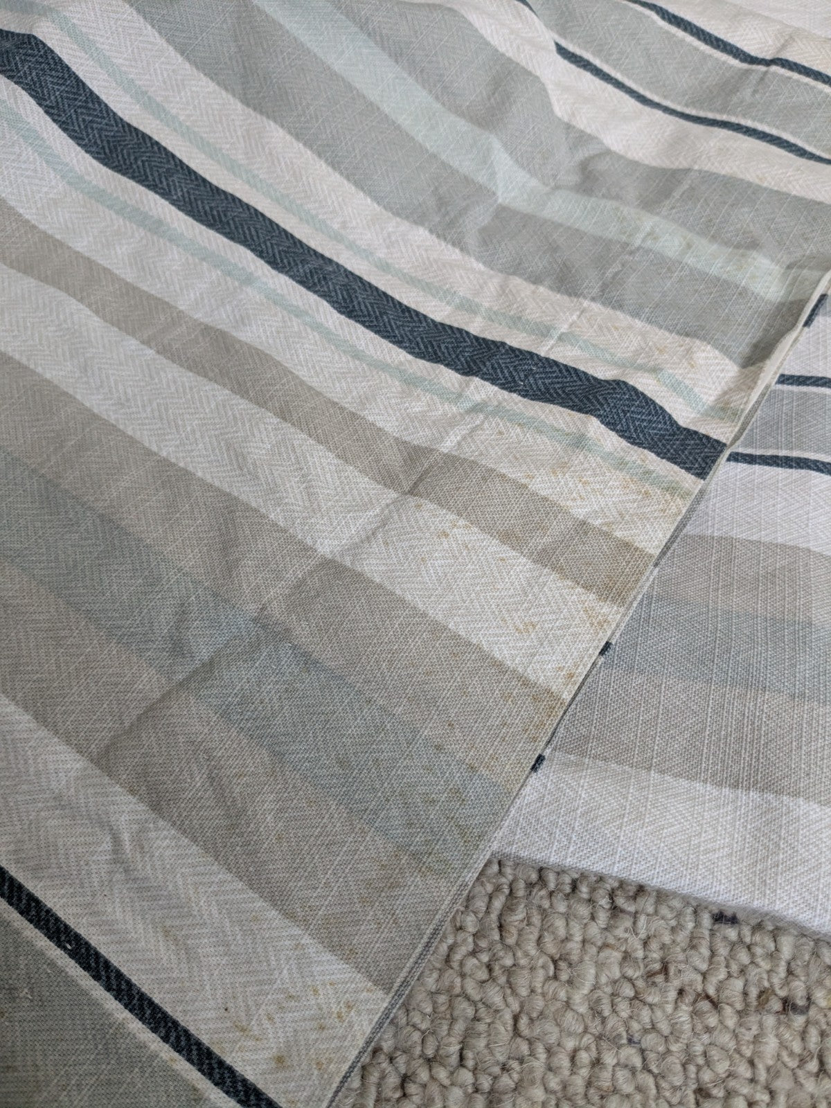 Laura Ashley Curtains W220 x L220 cm Striped Lined Pencil Pleat READ DESCRIPTION