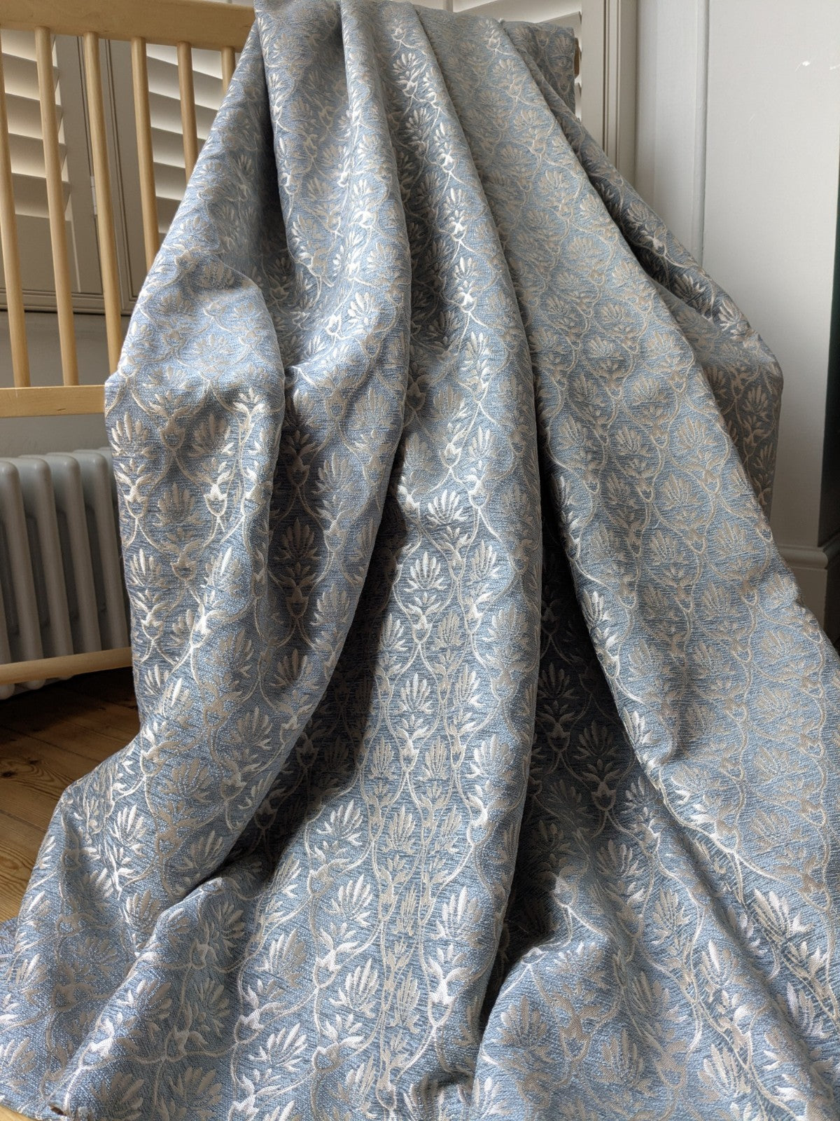 Dunelm Heritage Curtains W229 x D183 cm Duck Egg Blue Lined Extra Wide Thick