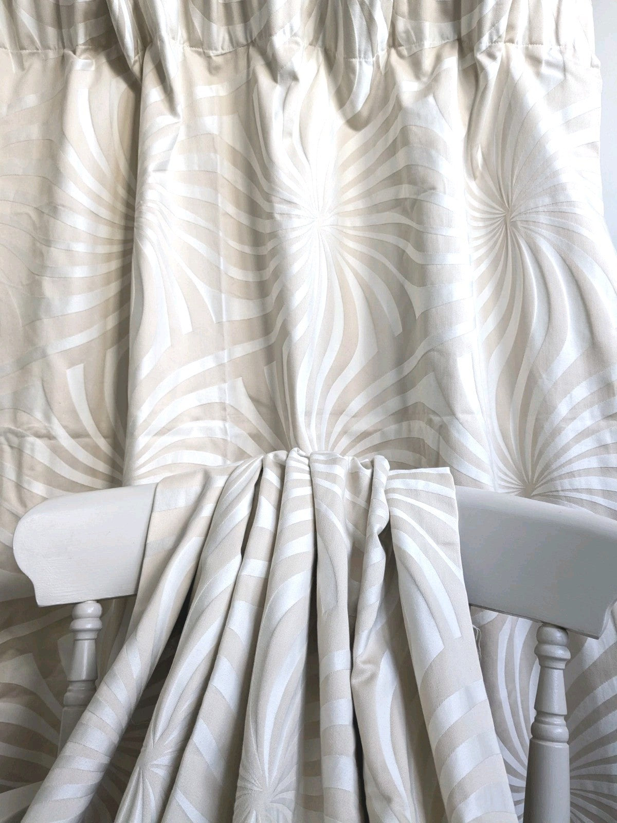 Laura Ashley Curtains W129 x L224 cm Beige Greige Curzon Lined Long Thick