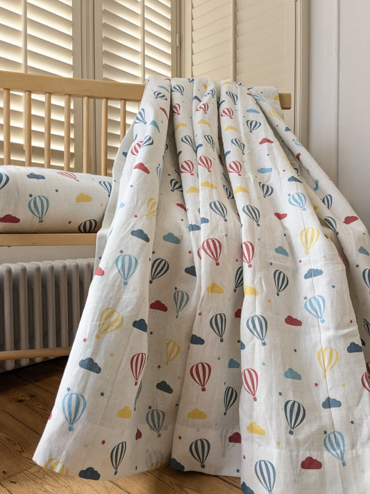 Ada & Ina Curtains W90 x L135 cm Hot Air Balloon Children's Nursery Fleece READ