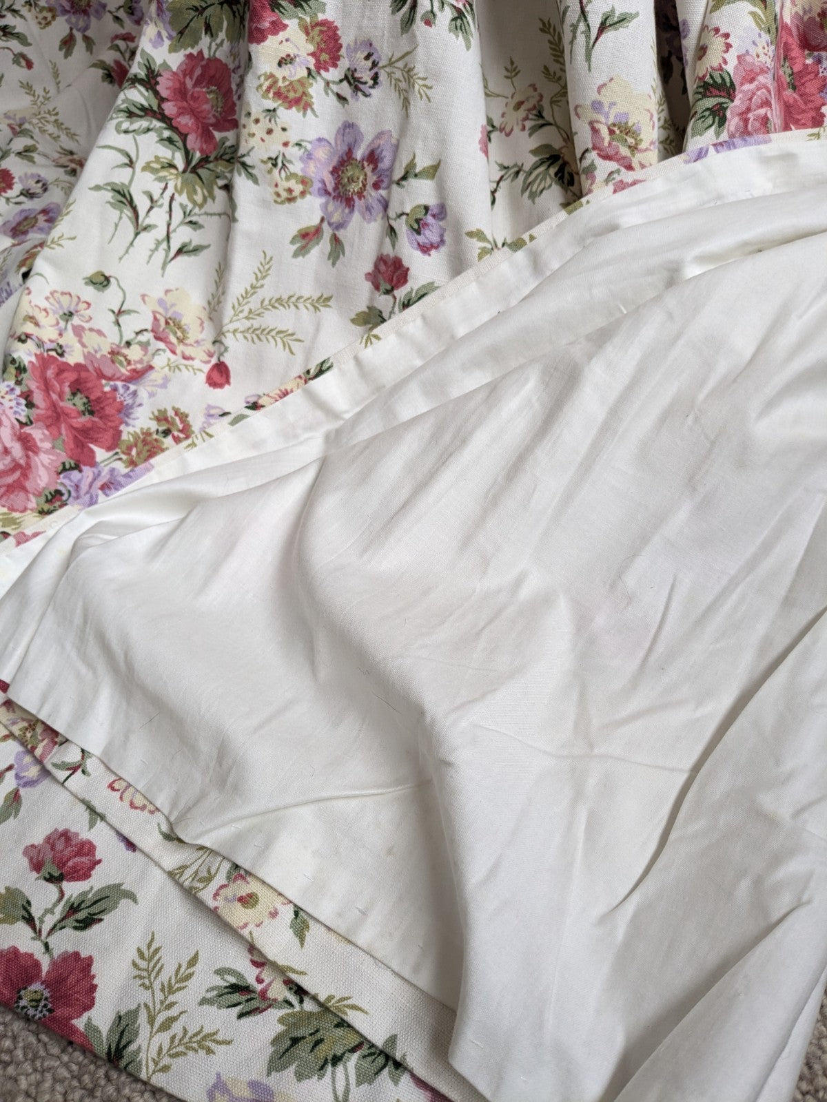 Laura Ashley Pencil Pleat Curtains Arundel Rose Floral D81 x W51 in Lined Long