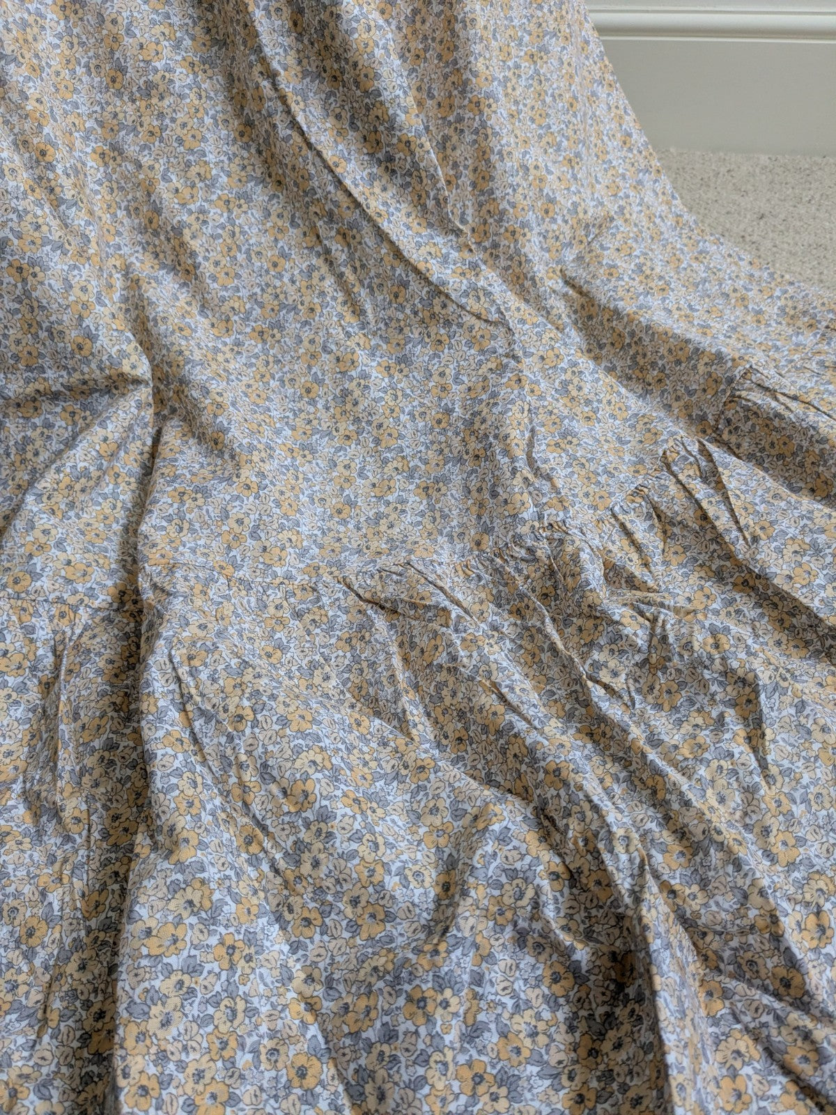 Laura Ashley Libby Ditsy Floral Eyelet Blackout Curtains Grey W117 x 183 cm