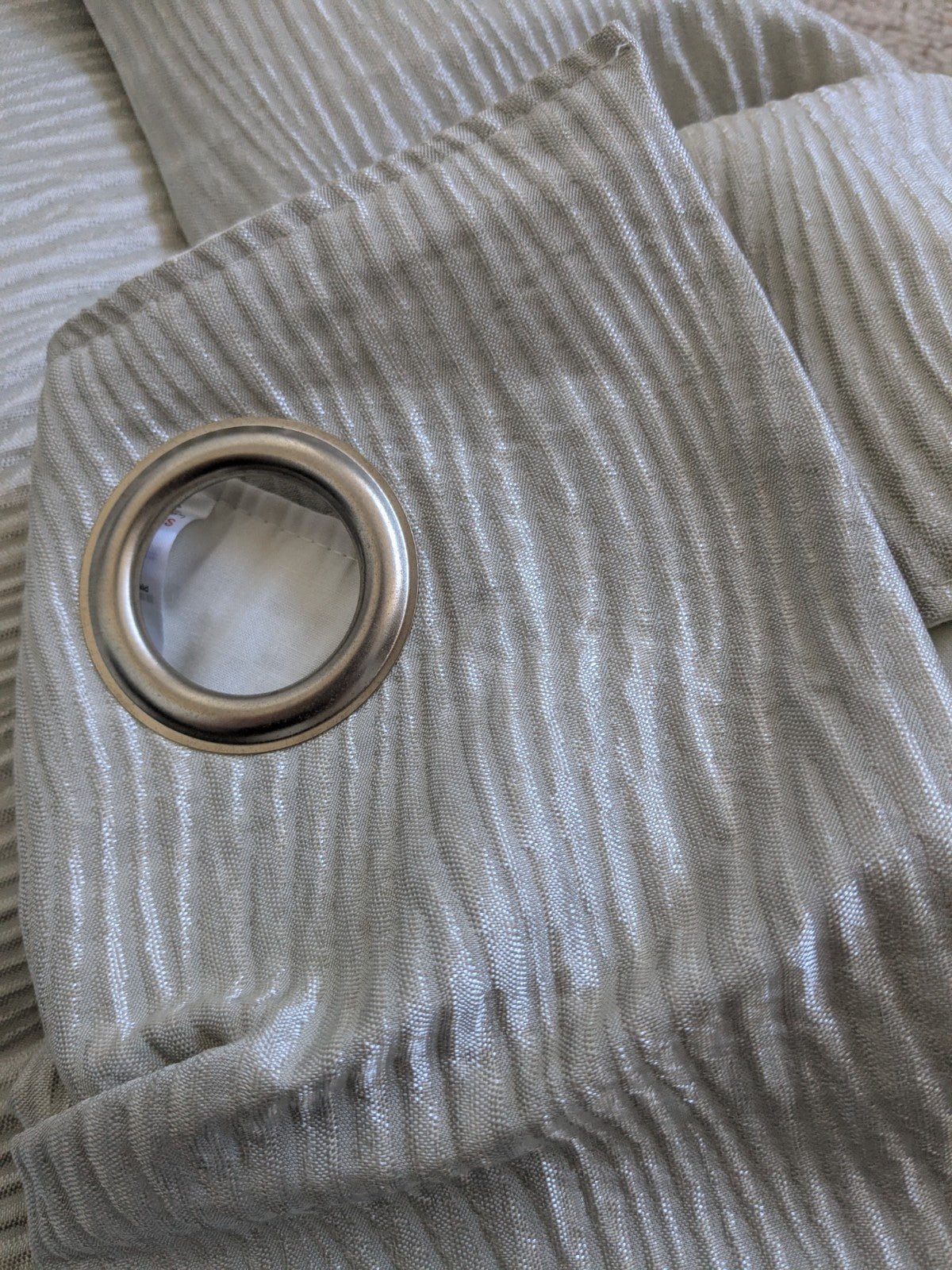 Next Grey Silver Eyelet Curtains Textured Wavy Long W135 x L229cm (53X90") READ 