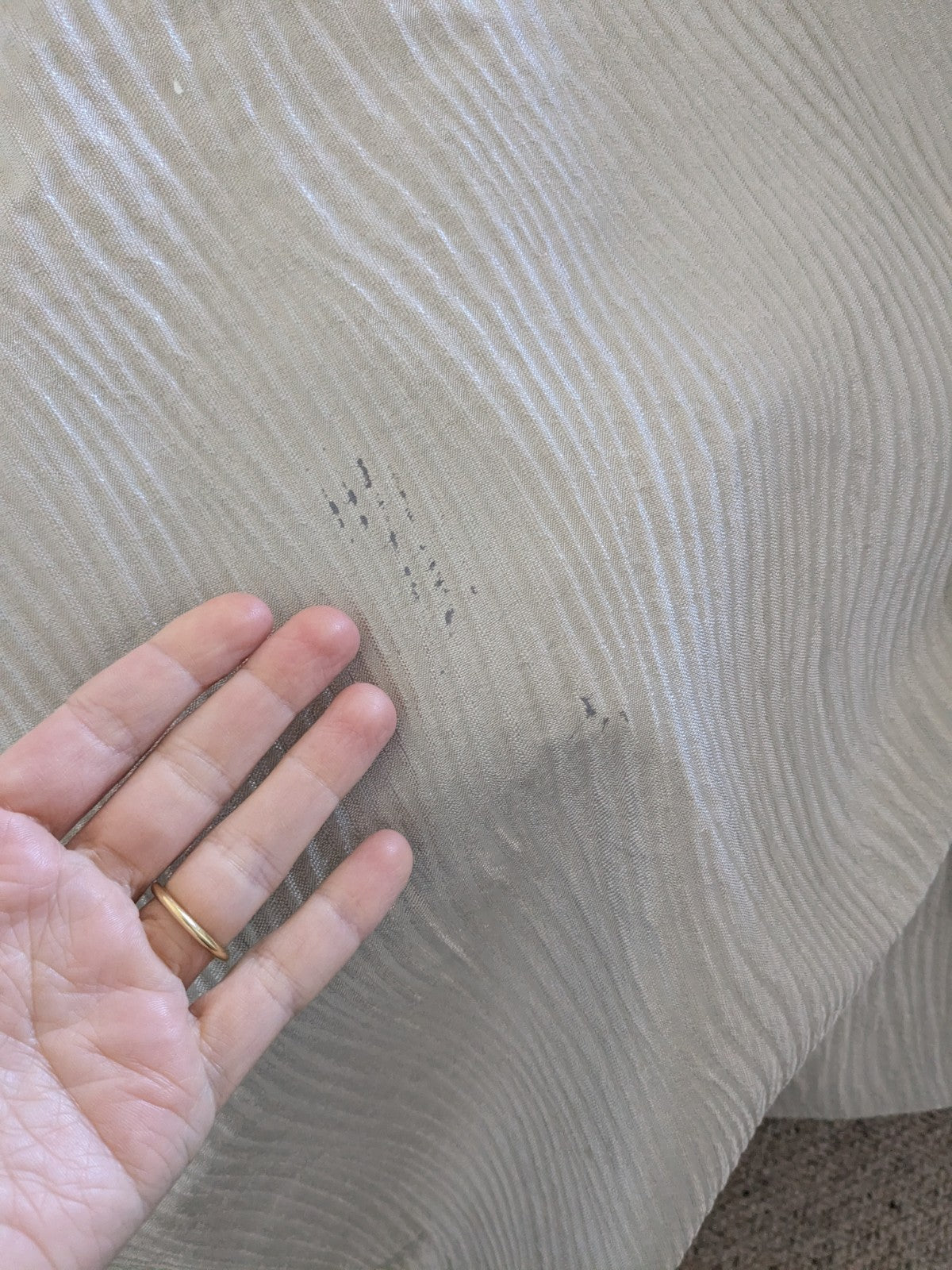 Next Grey Silver Eyelet Curtains Textured Wavy Long W135 x L229cm (53X90") READ 