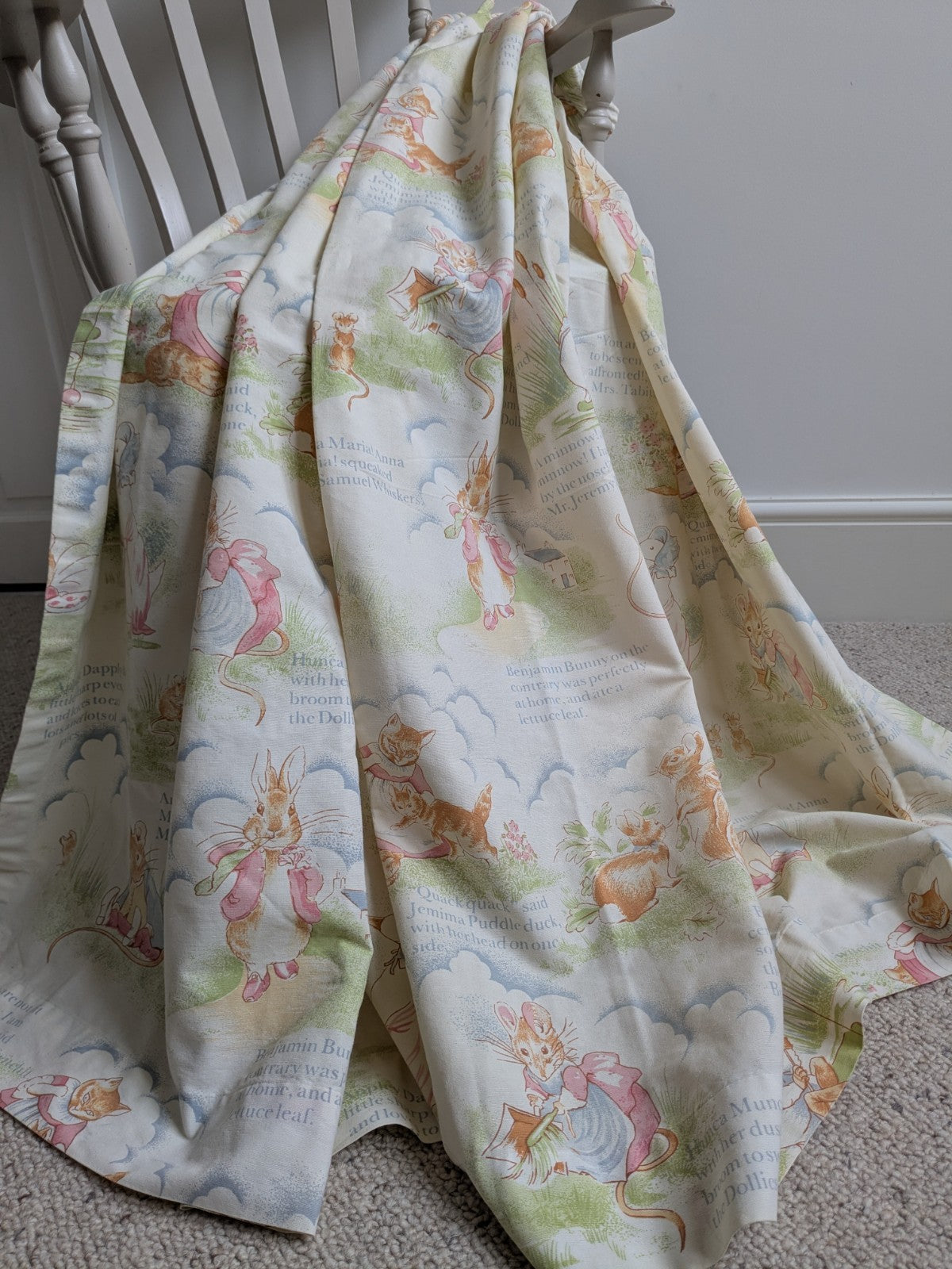 Horrockses Vintage Curtains Beatrix  Potter Fox & Jemima Puddleduck W66 x L51 in