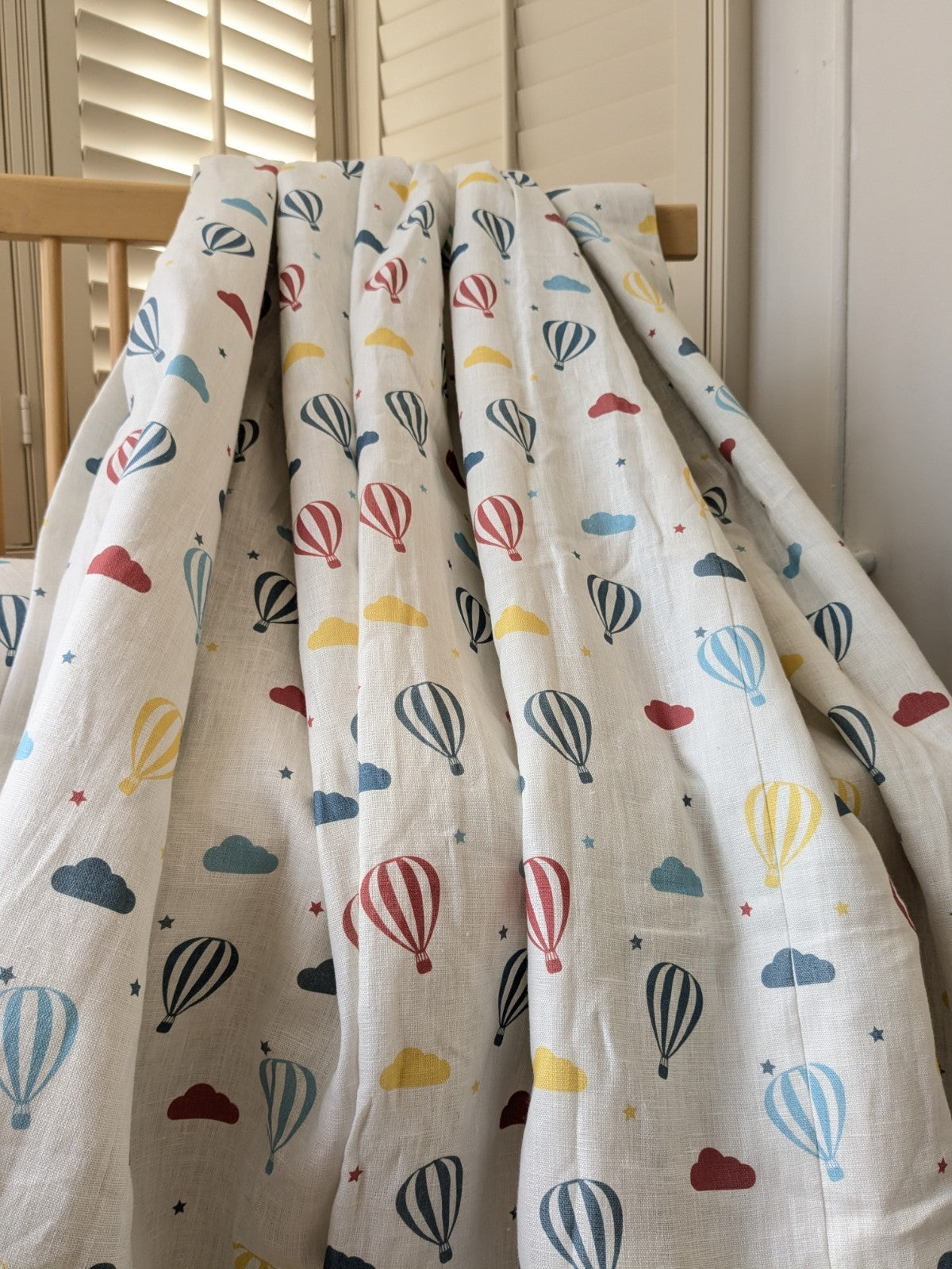 Ada & Ina Curtains W90 x L135 cm Hot Air Balloon Children's Nursery Fleece READ