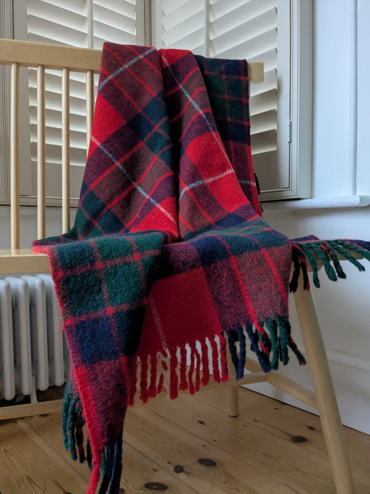 Robert Burns Plaid Blanket Made In Scotland Rug Wool 44" x 35" Christmas Tartan