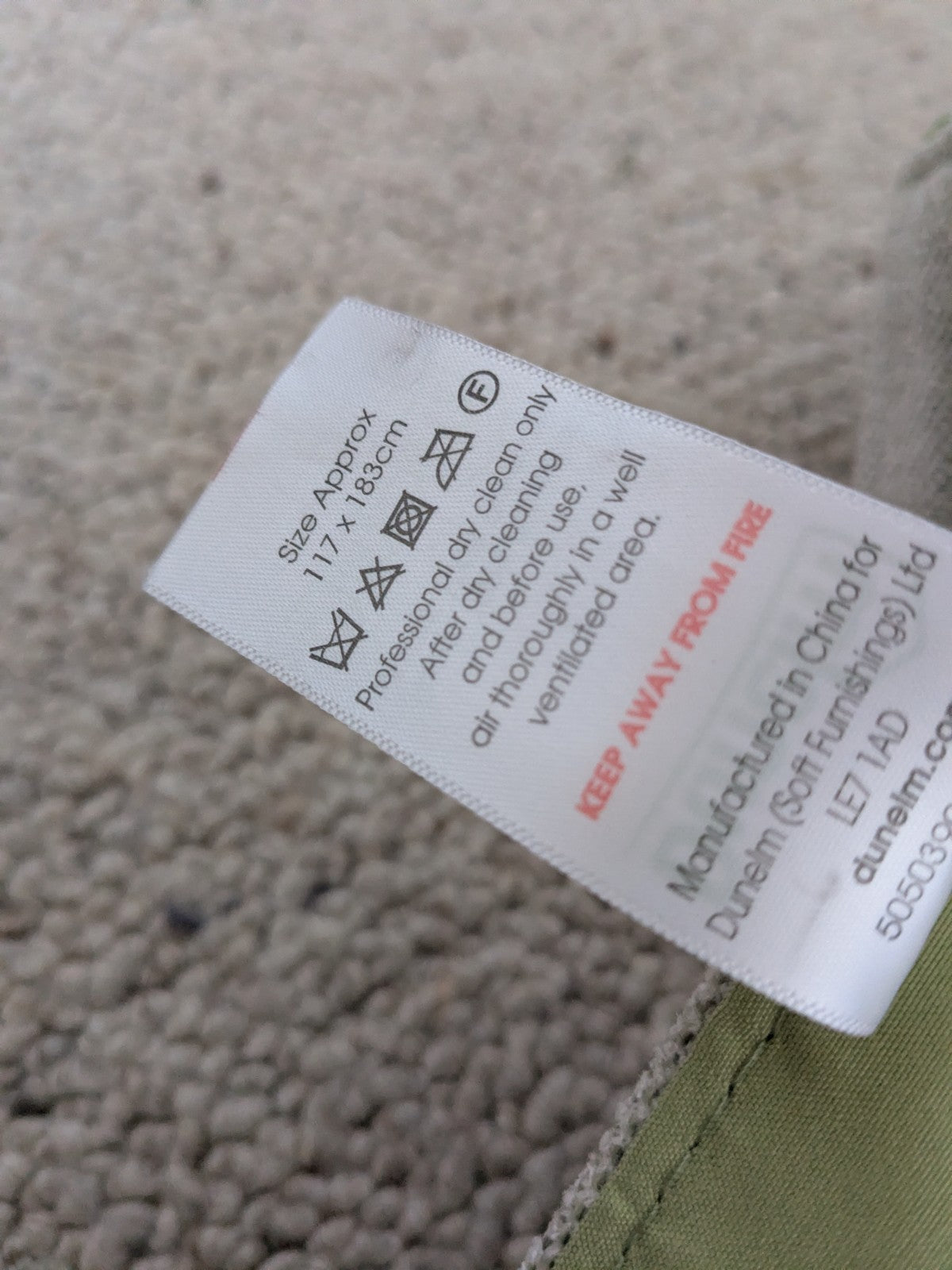 Dunelm Curtains W117 x W183 cm Green Check Jumbo Gingham Chenille Eyelet 