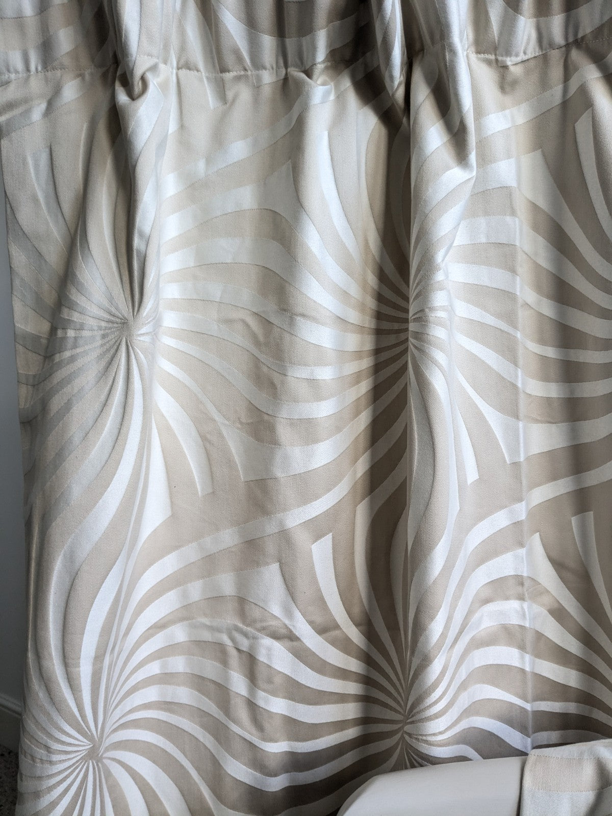 Laura Ashley Curtains W129 x L224 cm Beige Greige Curzon Lined Long Thick