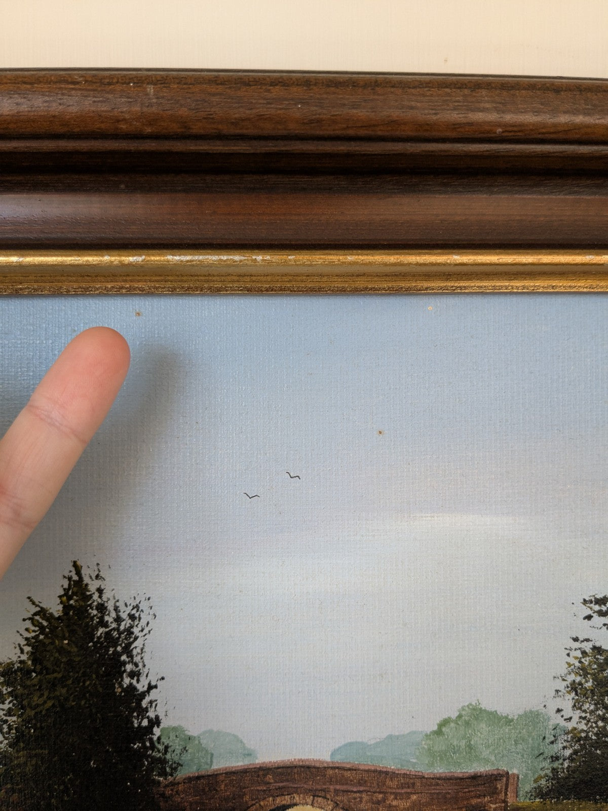 Painting Framed Canal Boat Landscape English Countryside Nick Malone Picture