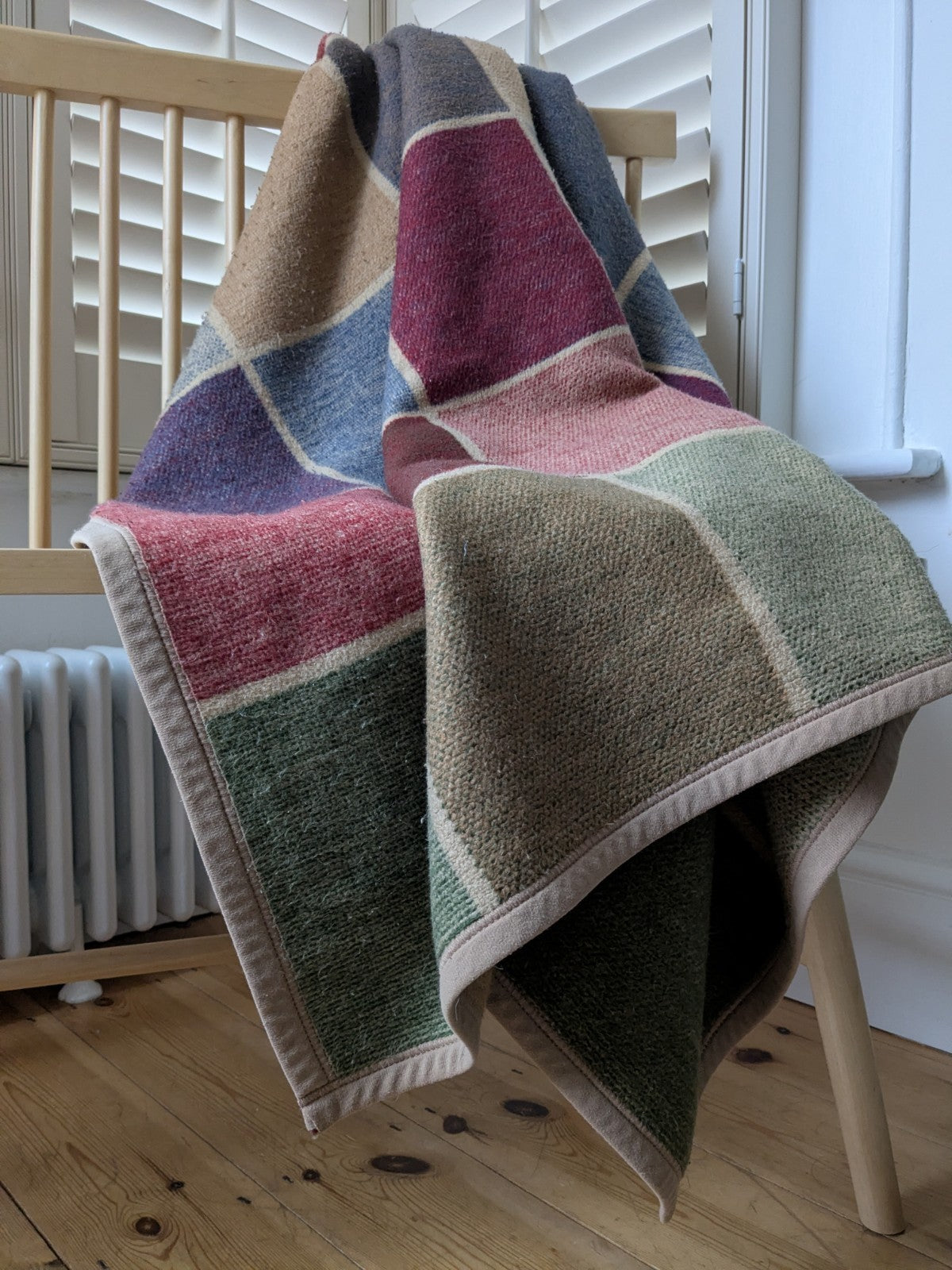 Large Check Brown Blanket 200cm x 150cm Beige Burgundy Sofa Throw Retro 90s 00s