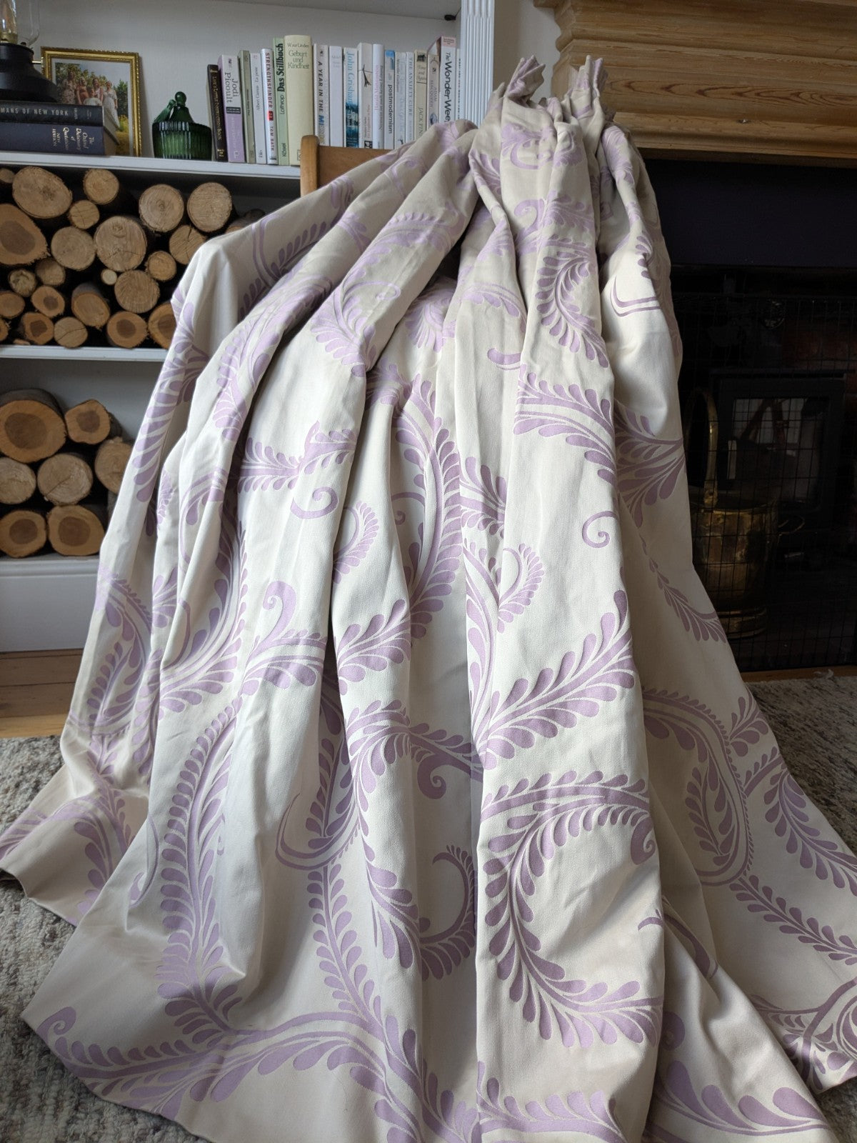 Laura Ashley Single Marchmont Curtain W 128 x D 72 in Lilac Silver READ DESC.