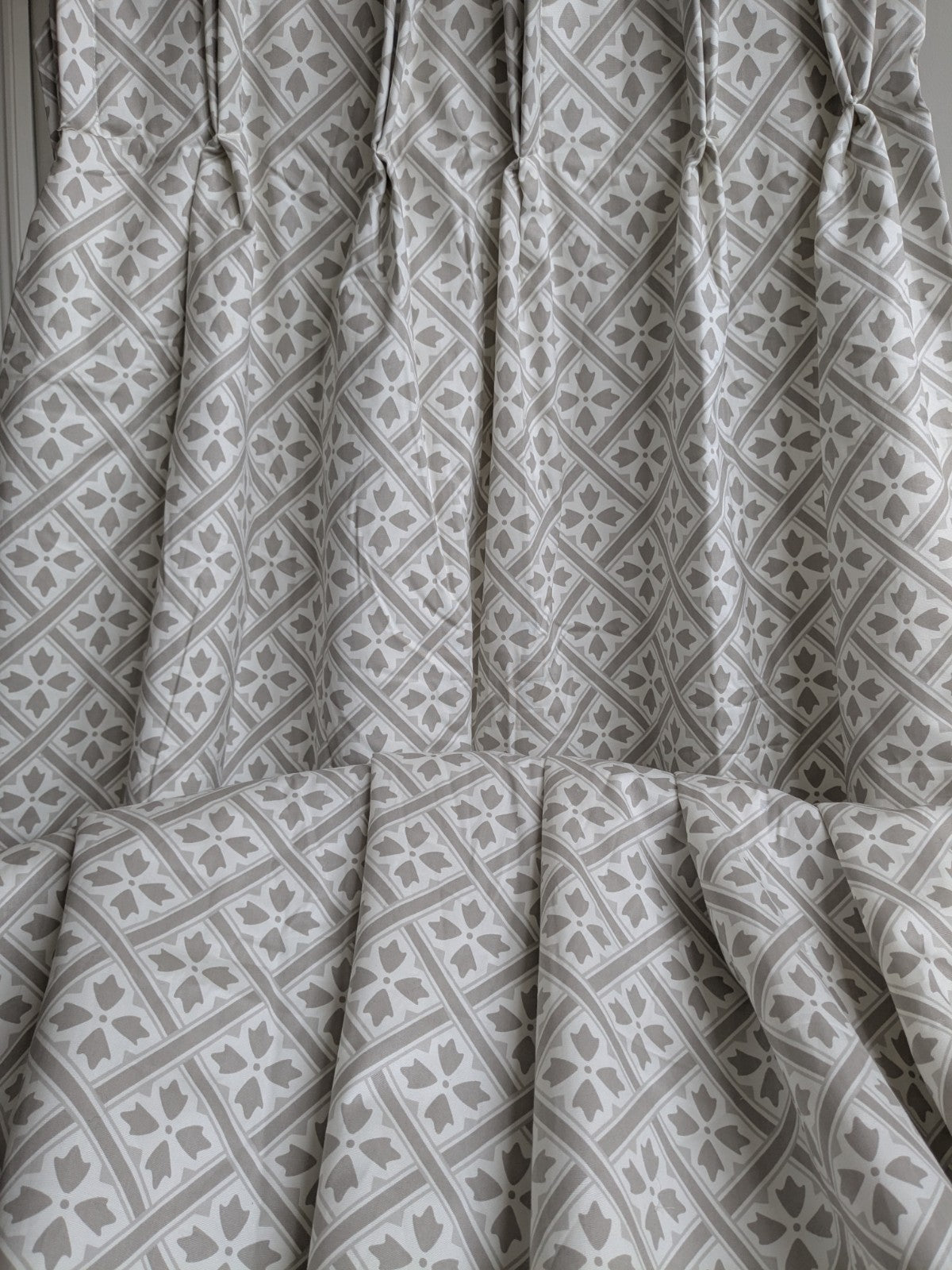 Laura Ashley Mr Jones Pinch Pleat Fleece Lined Curtains D89 x W26.5" Warm Long