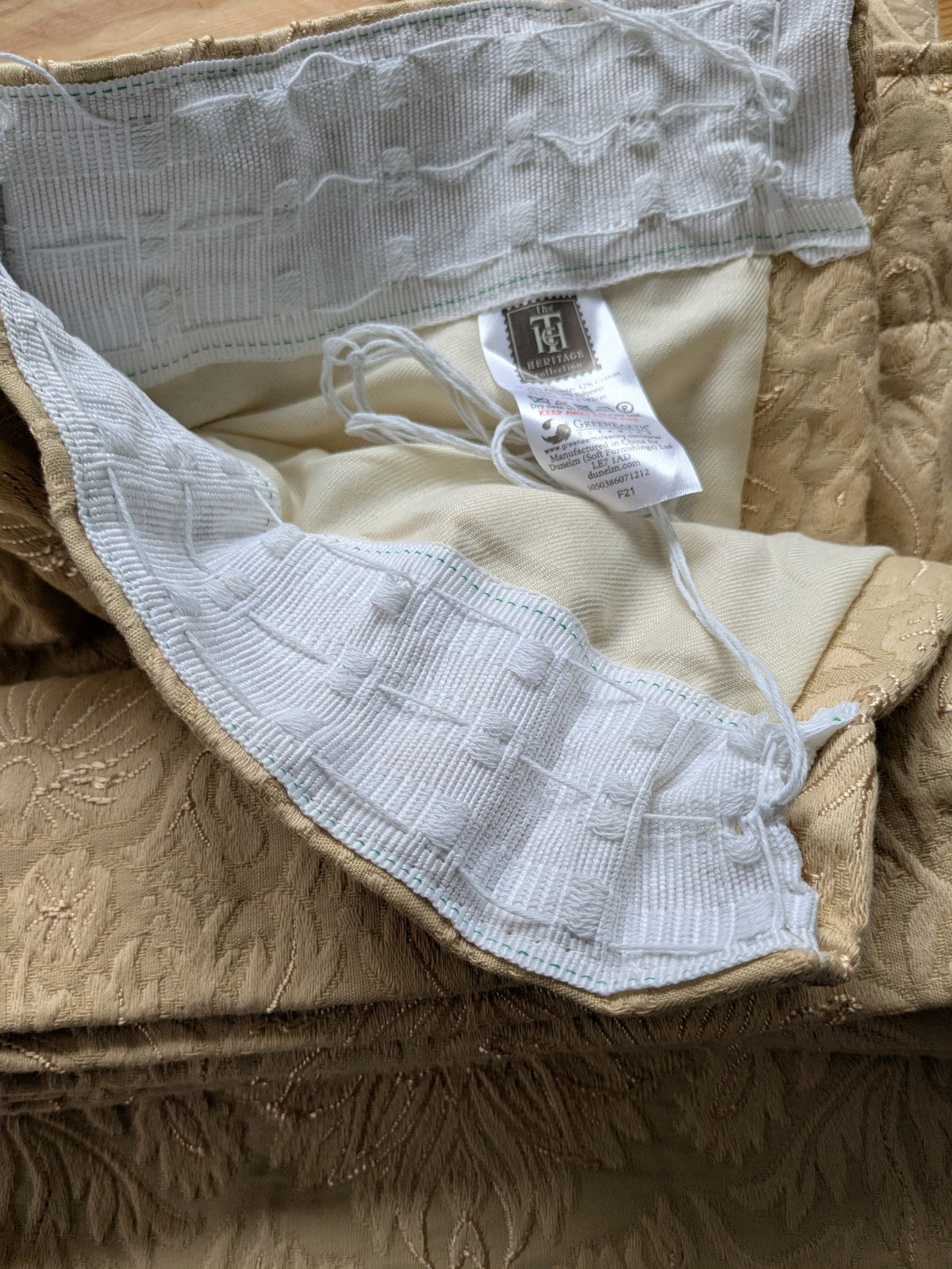 Dunelm Curtains Textured Woven Cream Gold W259 x 182 cm Pencil Pleat Kensington 