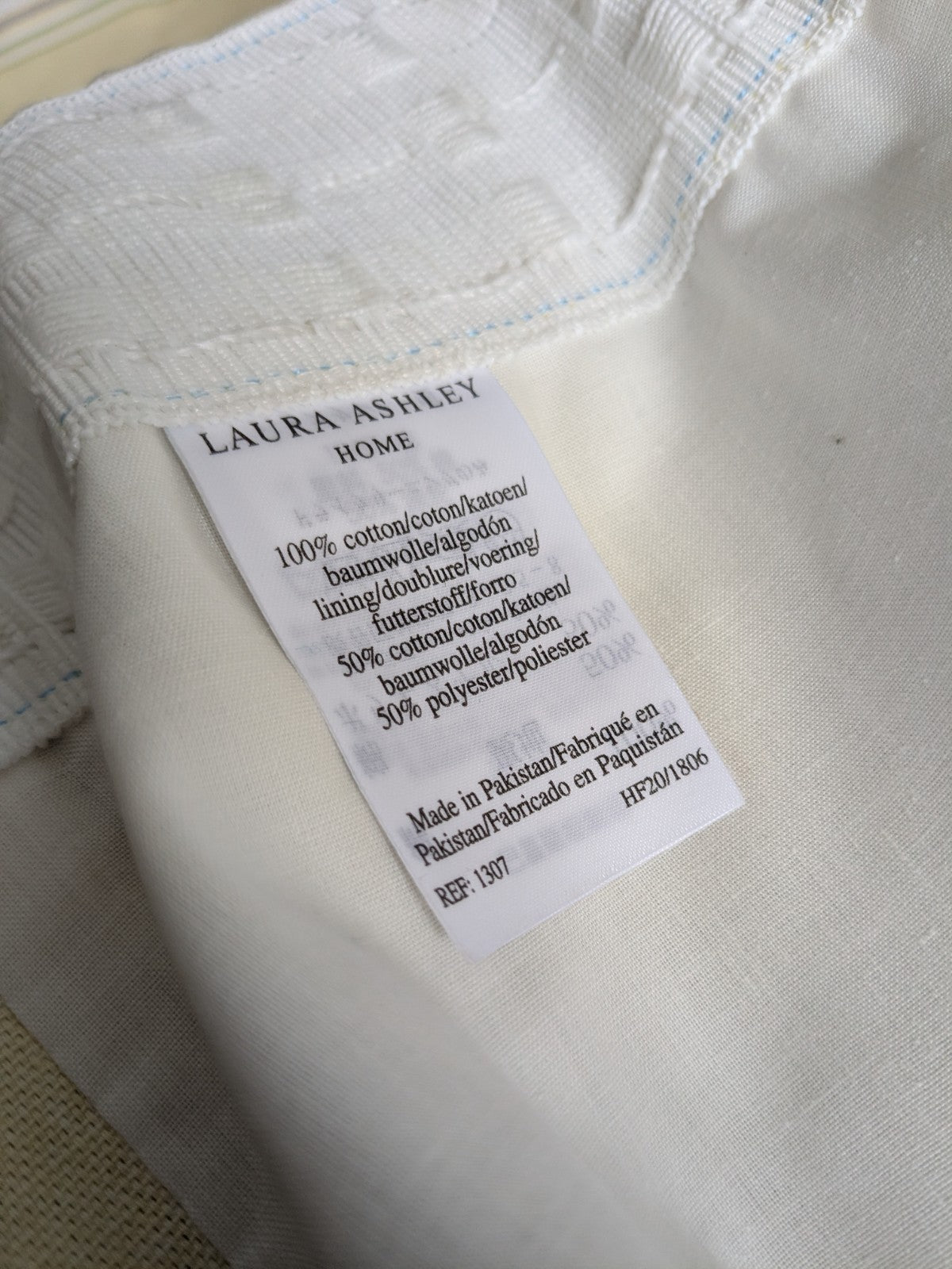 Laura Ashley Yellow Beige Striped Curtains 90 x 90 in Large Long Cotton Heavy