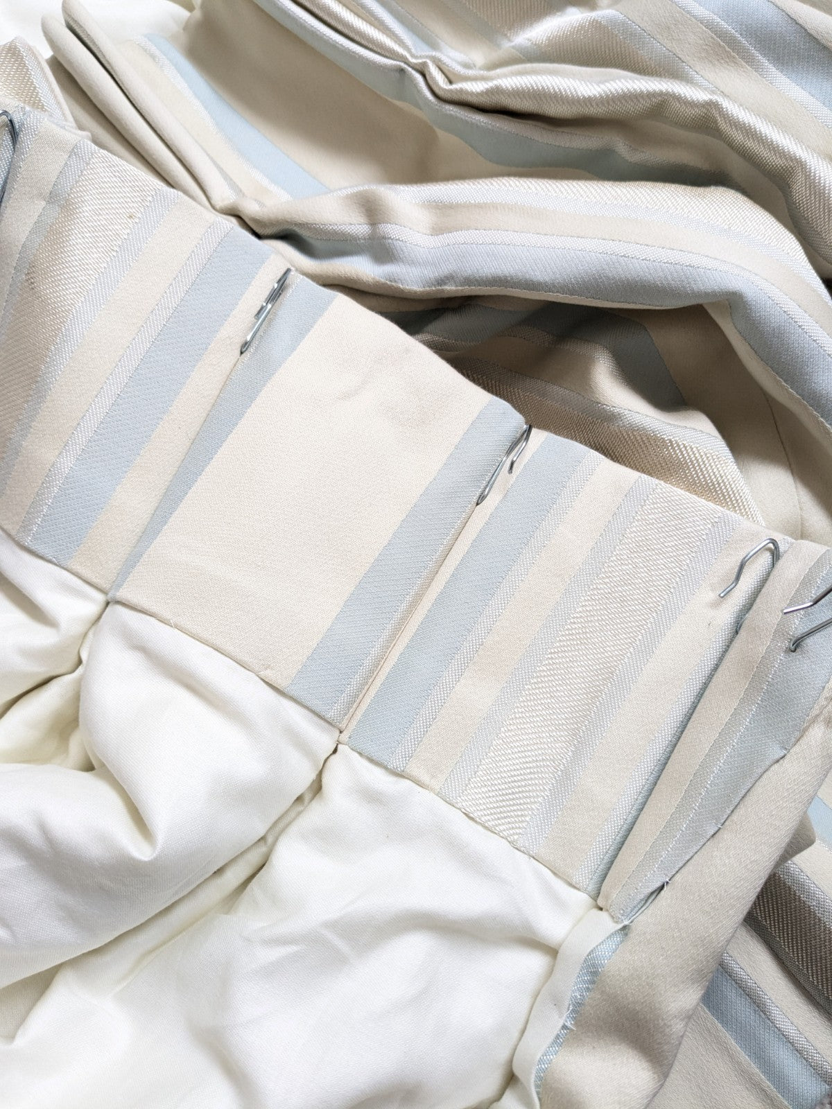 Laura Ashley Single Door Curtain Stripe W32 x D84" Pinch Pleat MTM Interlined