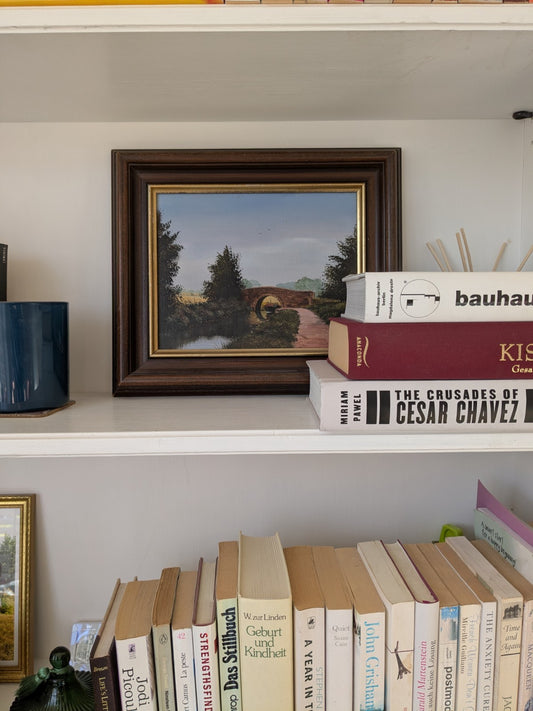 Painting Framed Canal Boat Landscape English Countryside Nick Malone Picture