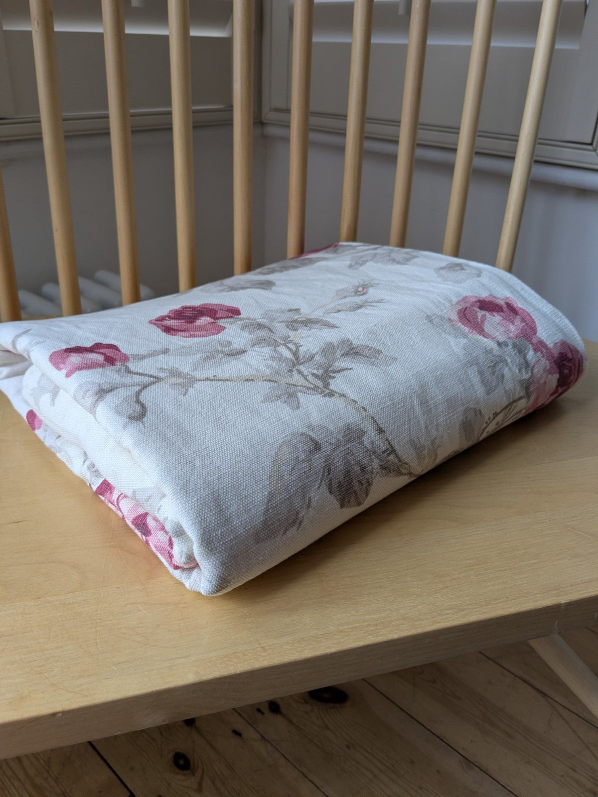 Laura Ashley Door Curtain W50 x L81 inches Rose Cassis Floral Lined Roses