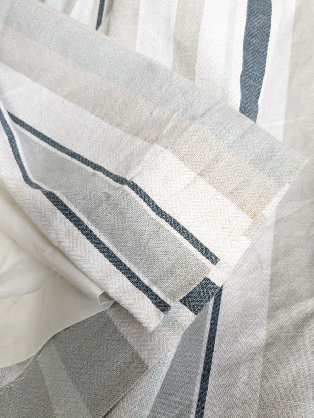 Laura Ashley Curtains W220 x L220 cm Striped Lined Pencil Pleat READ DESCRIPTION