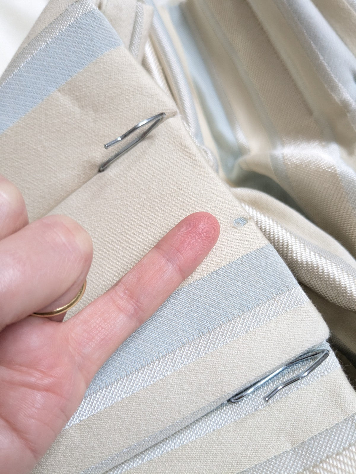 Laura Ashley Single Door Curtain Stripe W32 x D84" Pinch Pleat MTM Interlined