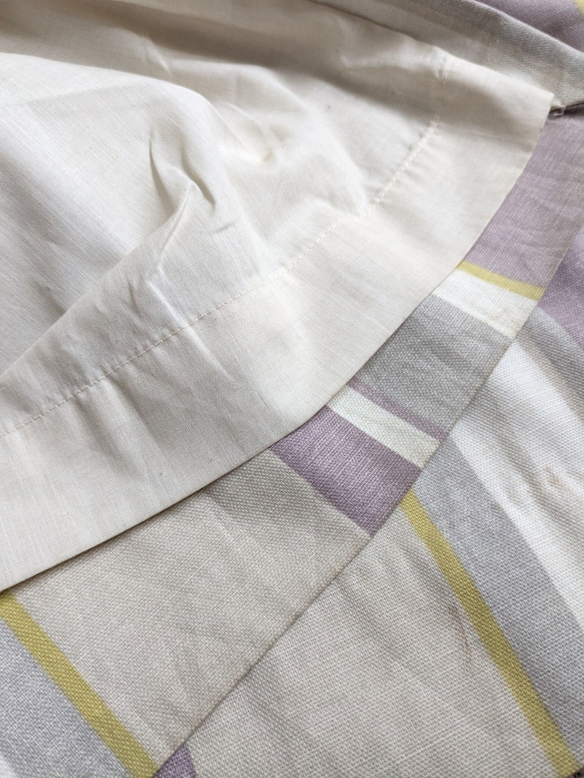 Laura Ashley Curtains D88 x W84 in Lilac Purple Striped Lined Pencil Pleat