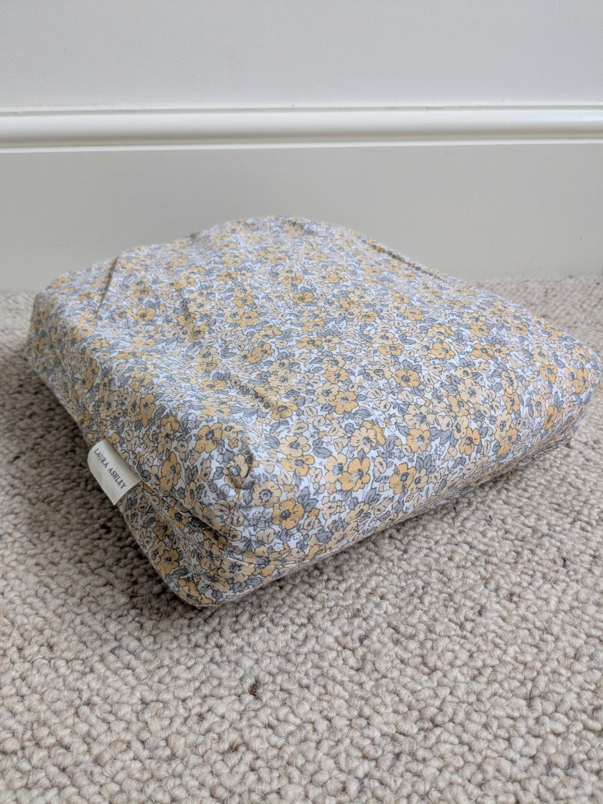 Laura Ashley Libby Ditsy Floral Eyelet Blackout Curtains Grey W117 x 183 cm