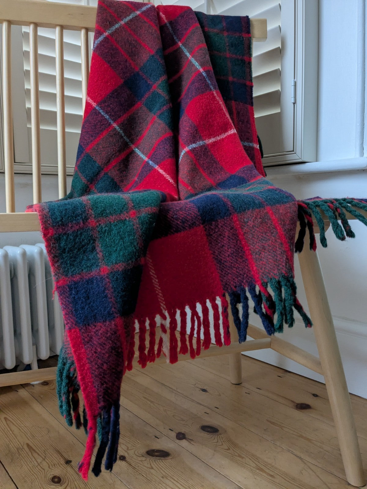 Robert Burns Plaid Blanket Made In Scotland Rug Wool 44" x 35" Christmas Tartan