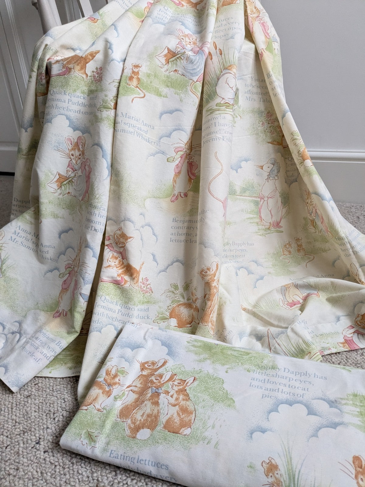 Horrockses Vintage Curtains Beatrix  Potter Fox & Jemima Puddleduck W66 x L51 in