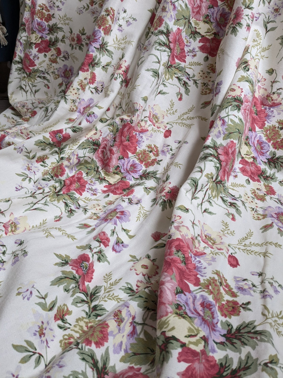 Laura Ashley Pencil Pleat Curtains Arundel Rose Floral D81 x W51 in Lined Long