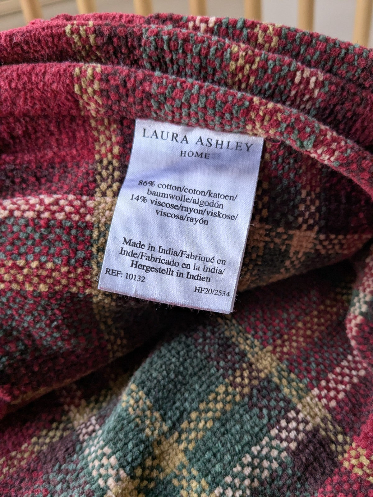 Laura Ashley Blanket 200 x 150cm Chenille Red Plaid Tartan Throw 