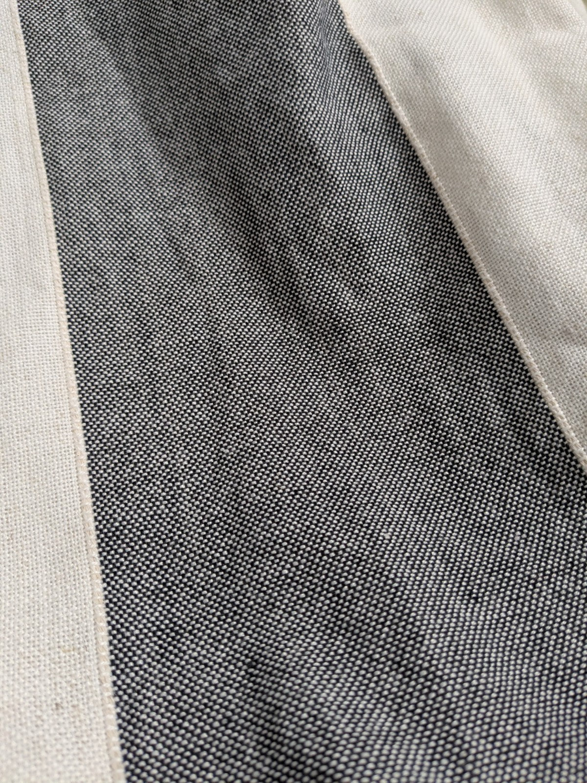 Linen Blend Curtains W168 x L182 cm Blue Off-white Wide Stripes Eyelet Nautical