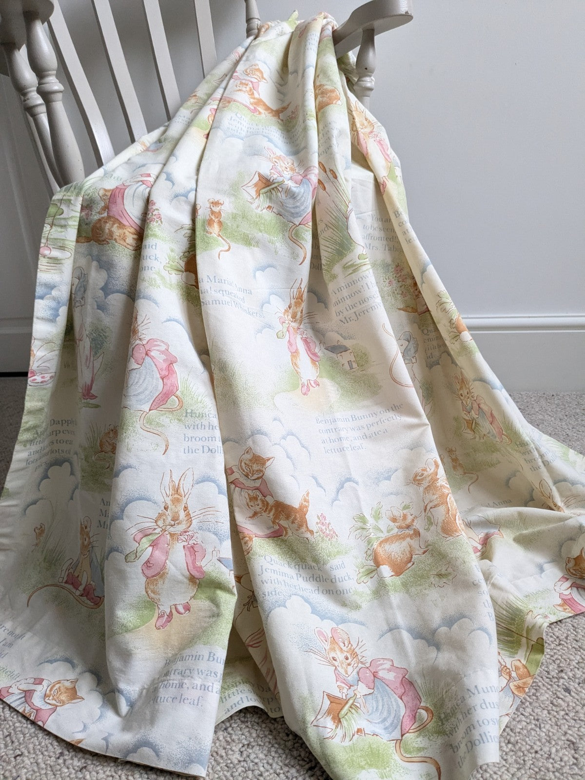 Horrockses Vintage Curtains Beatrix  Potter Fox & Jemima Puddleduck W66 x L51 in