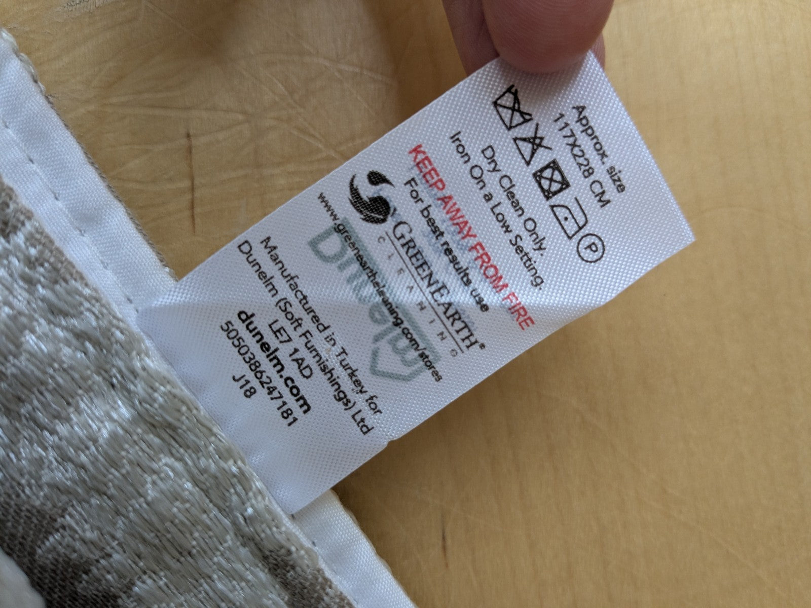 Dunelm Curtains W117 x D228 cm Beige Jacquard Lined Eyelet Long 