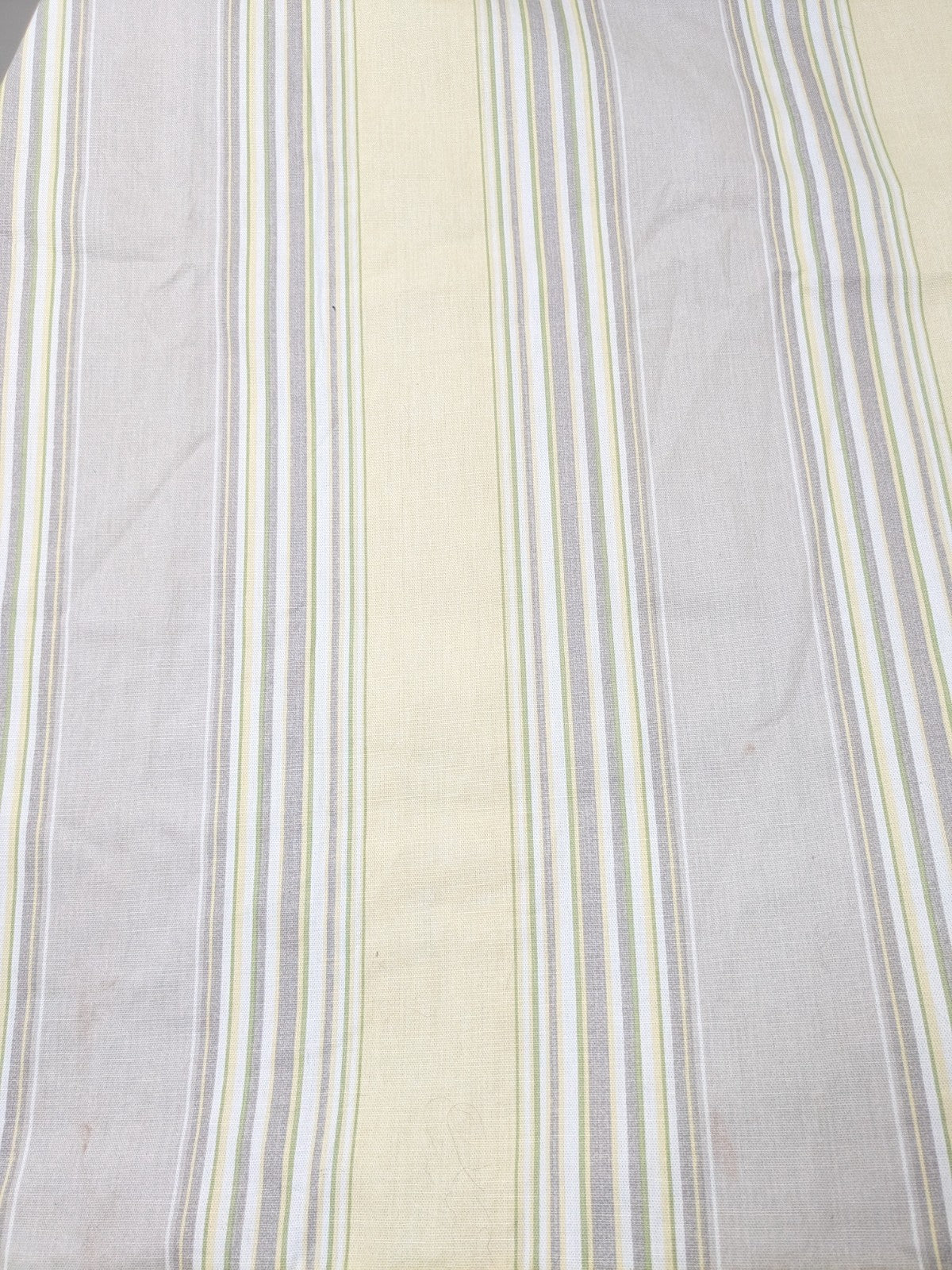 Laura Ashley Yellow Beige Striped Curtains 90 x 90 in Large Long Cotton Heavy