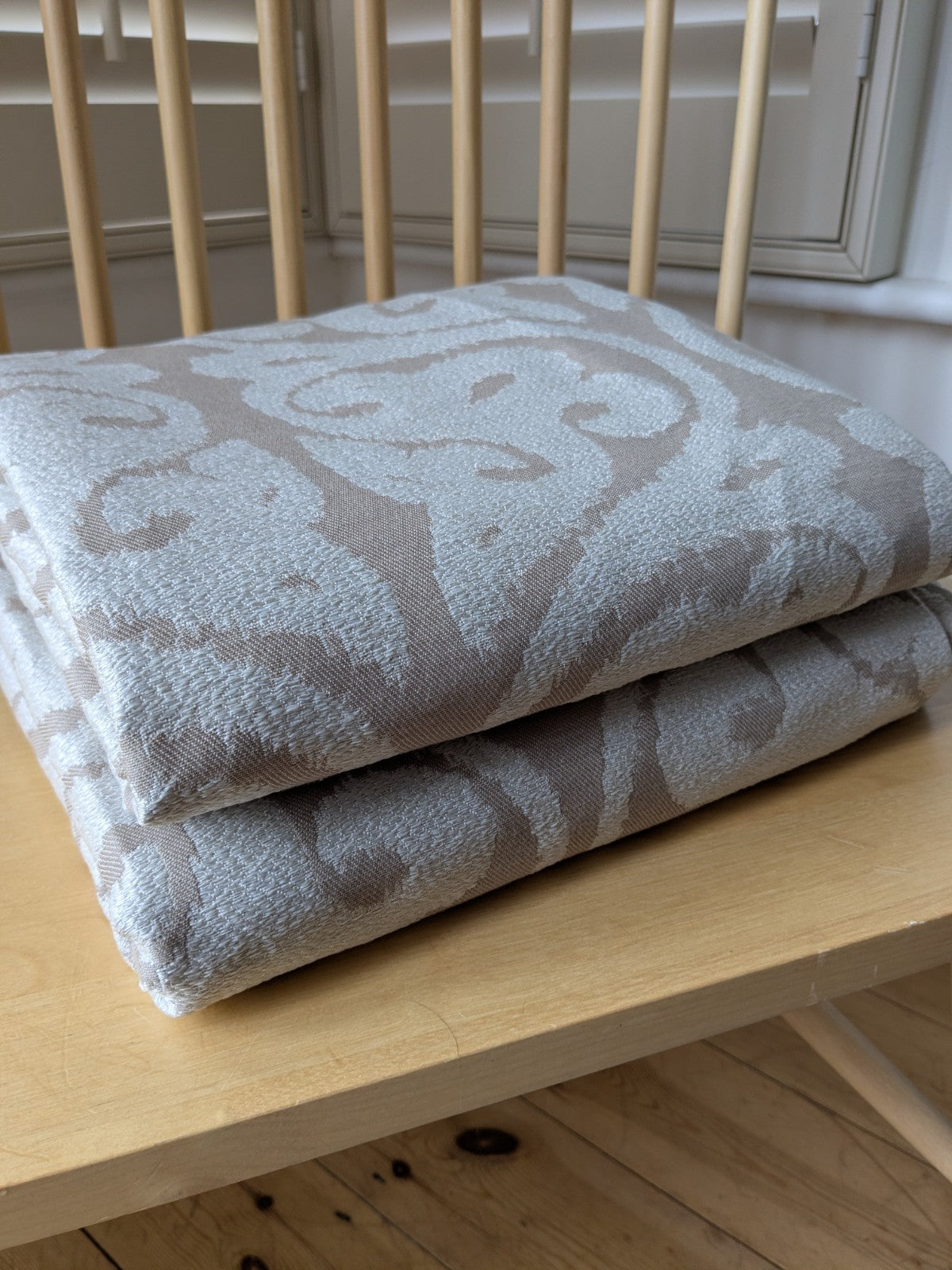 Dunelm Curtains W117 x D228 cm Beige Jacquard Lined Eyelet Long 