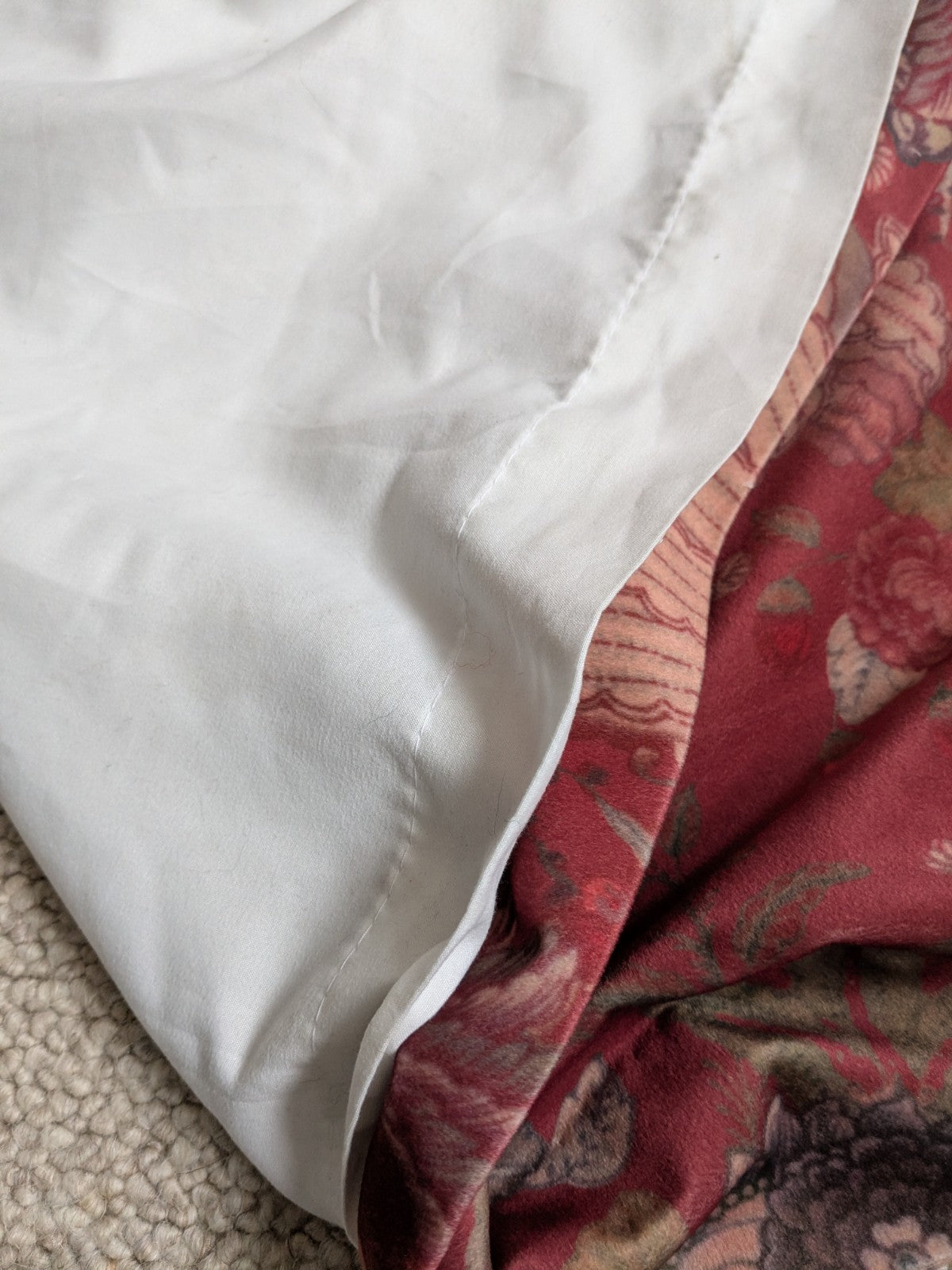 Dunelm Raffaela Eyelet Velour Single Door Curtain W116 x D208cm Cranberry Red 