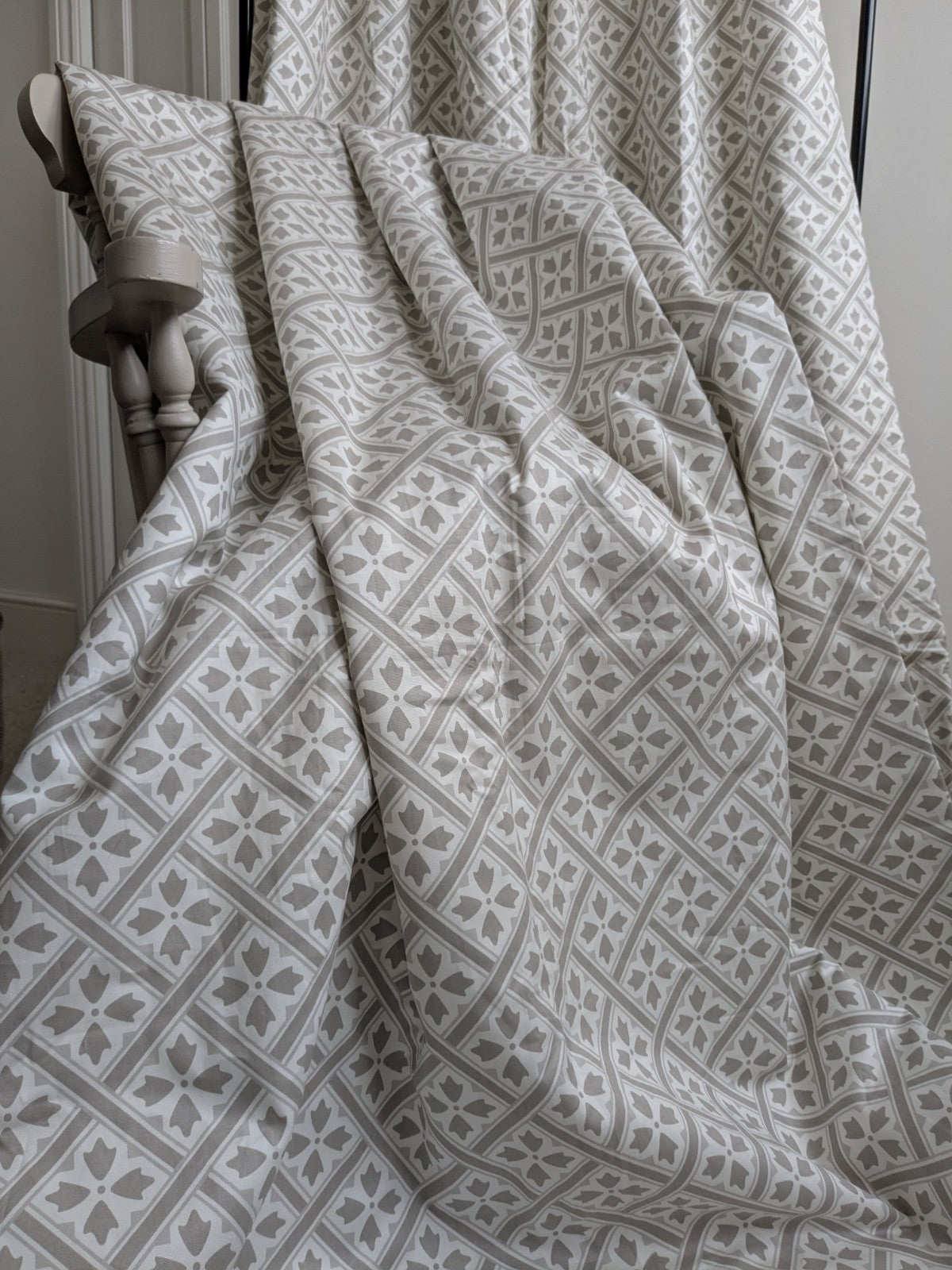 Laura Ashley Mr Jones Pinch Pleat Fleece Lined Curtains D89 x W26.5" Warm Long