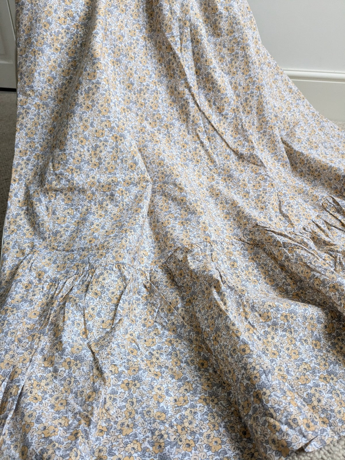 Laura Ashley Libby Ditsy Floral Eyelet Blackout Curtains Grey W117 x 183 cm