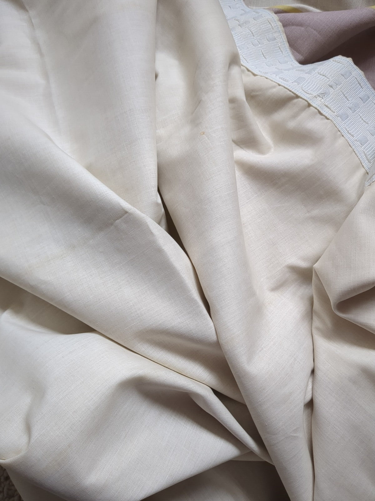 Laura Ashley Curtains D88 x W84 in Lilac Purple Striped Lined Pencil Pleat