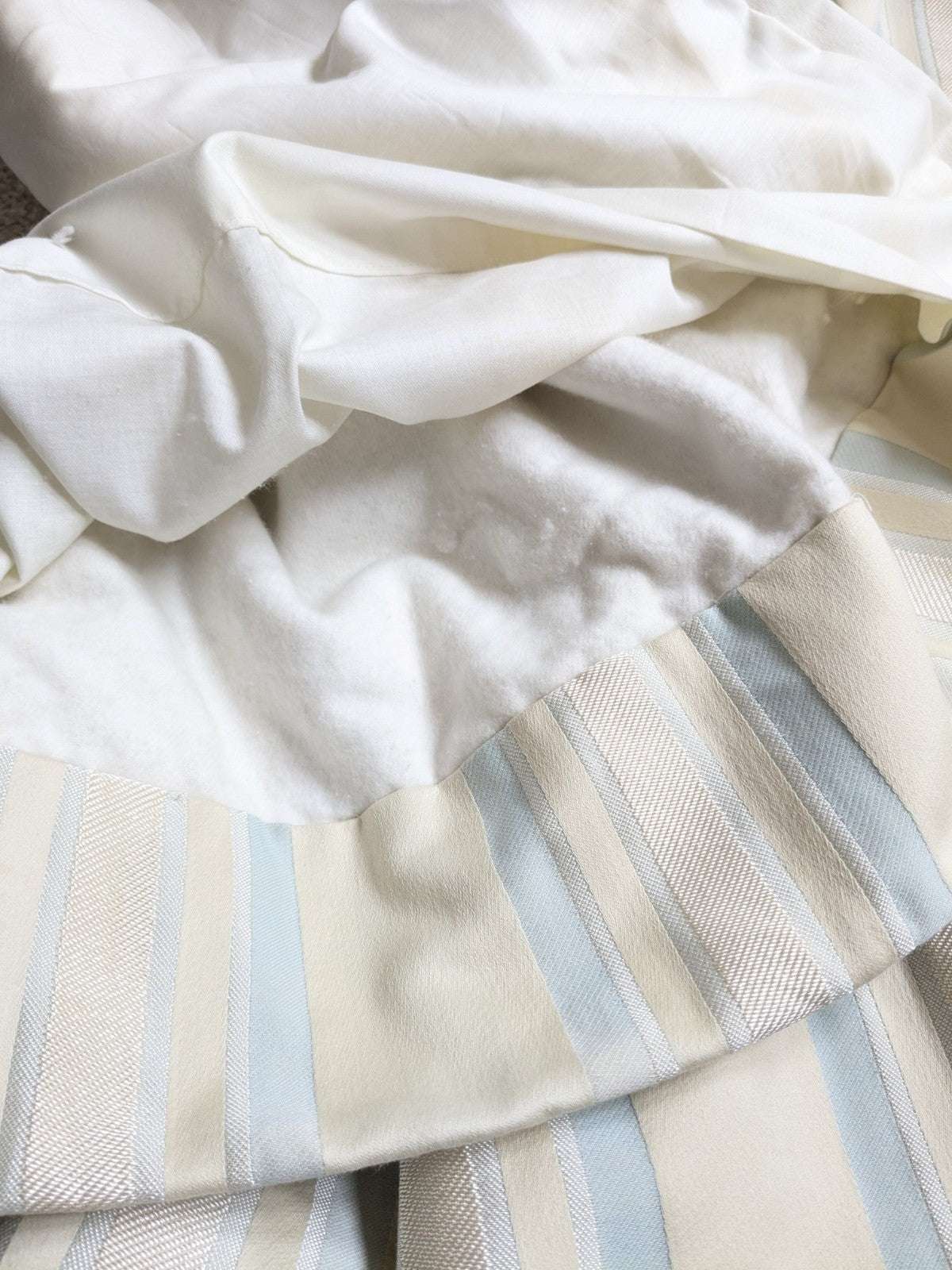 Laura Ashley Single Door Curtain Stripe W32 x D84" Pinch Pleat MTM Interlined