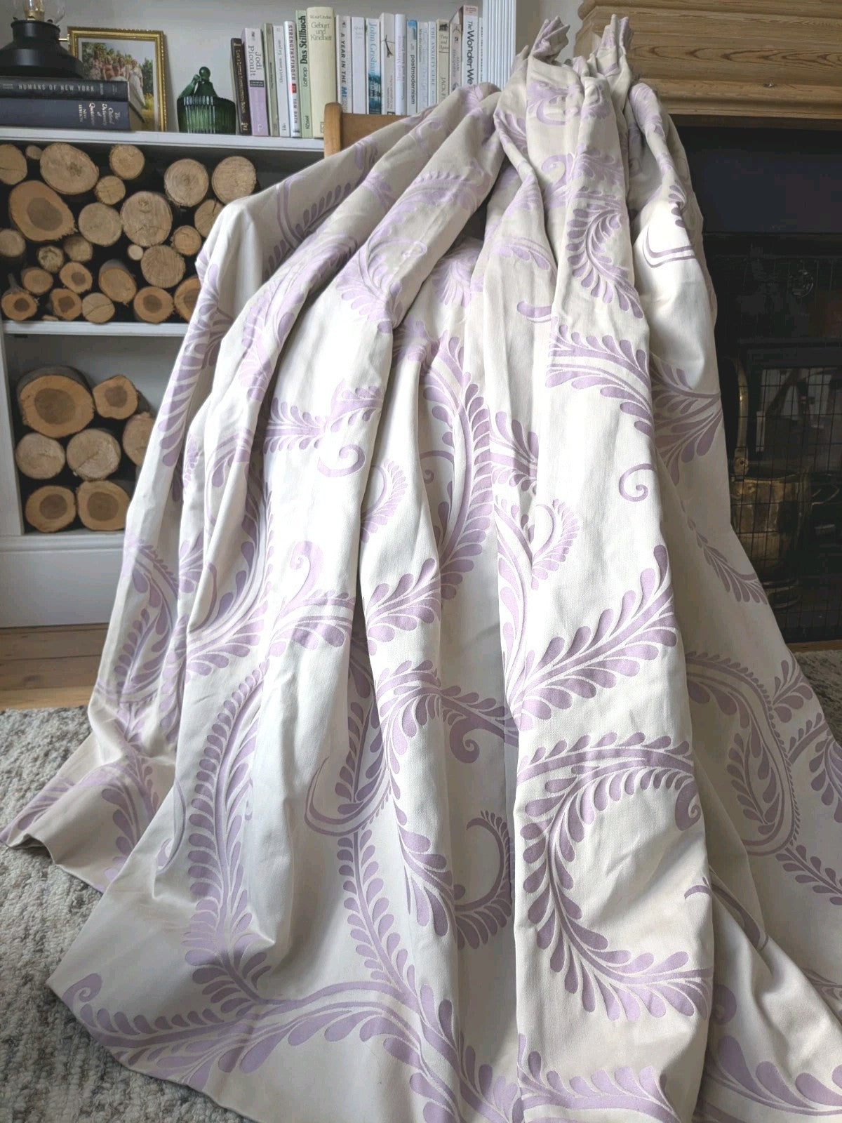 Laura Ashley Single Marchmont Curtain W 128 x D 72 in Lilac Silver READ DESC.