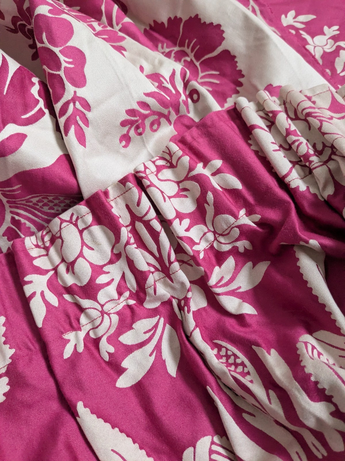 Laura Ashley Candy Pink Tatton Single Door Curtain W137 x L200 cm Unlined Pencil