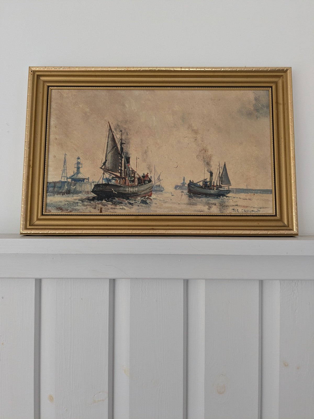 Joe Crowfoot  - Lowestoft Drifter Our Allies Framed Fishing Boat READ DESCRIPTIO