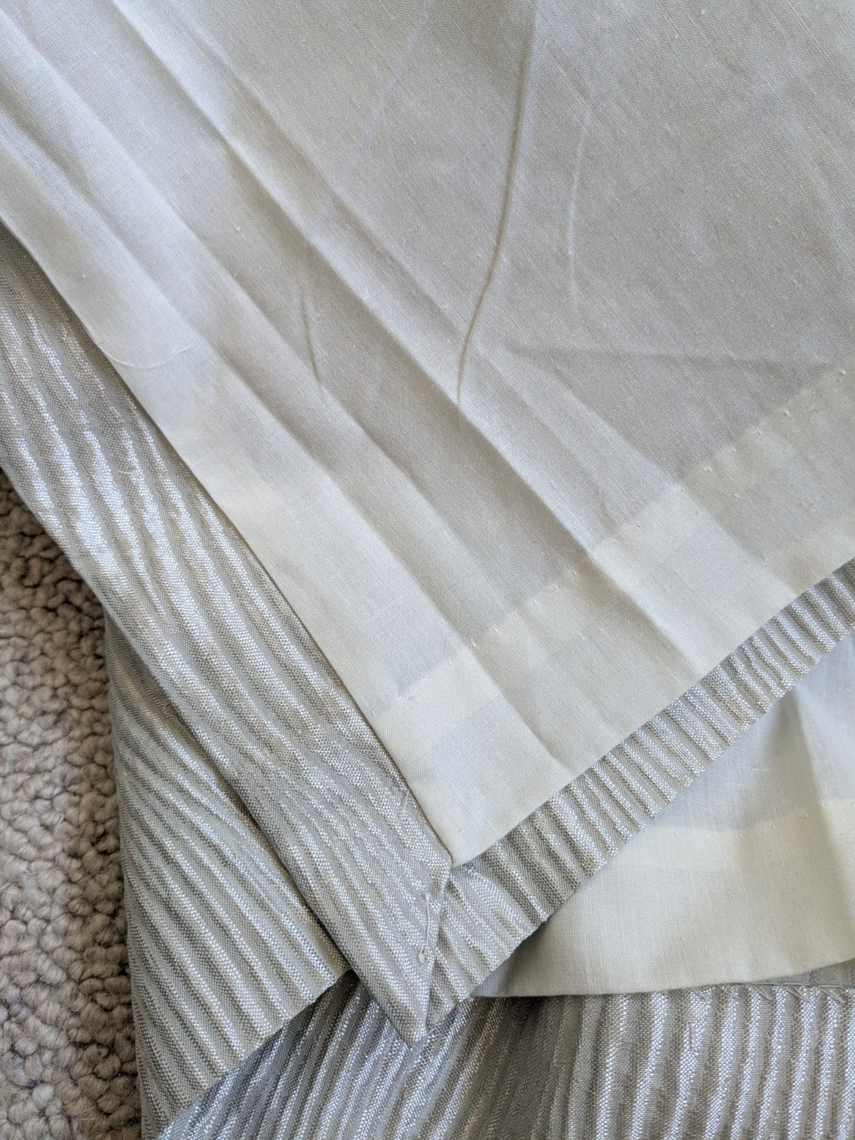 Next Grey Silver Eyelet Curtains Textured Wavy Long W135 x L229cm (53X90") READ 