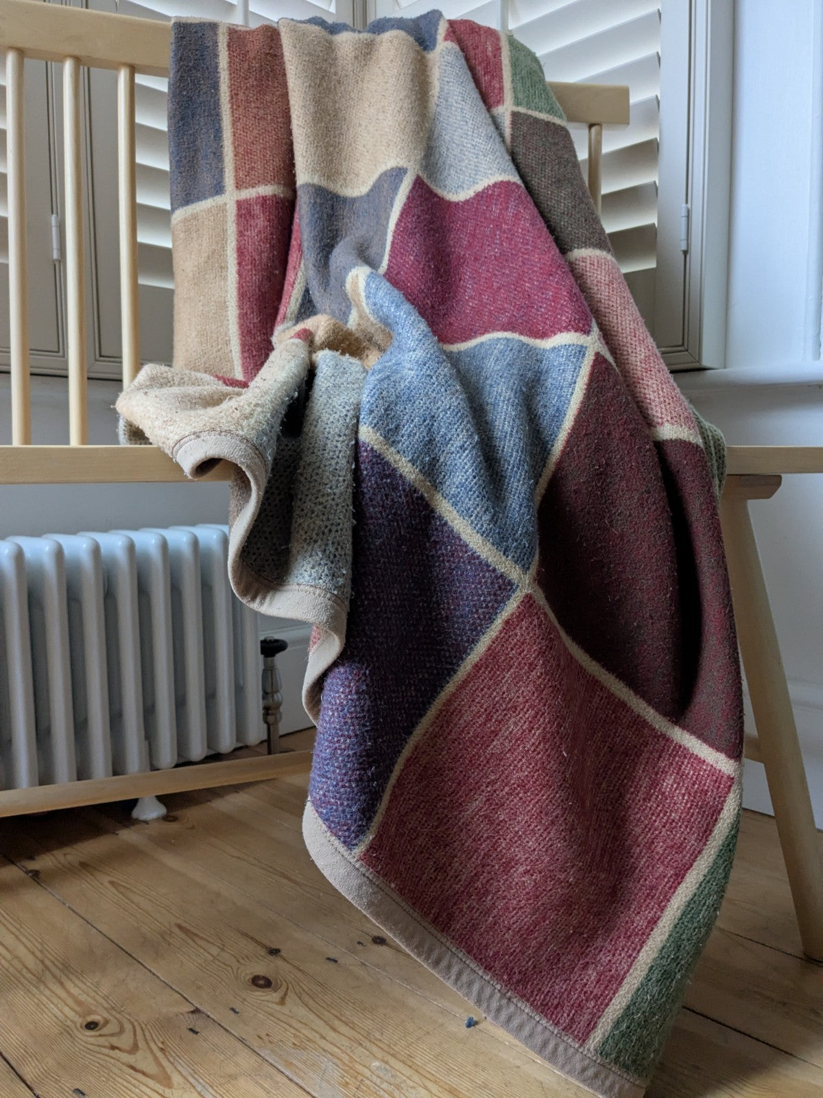 Large Check Brown Blanket 200cm x 150cm Beige Burgundy Sofa Throw Retro 90s 00s