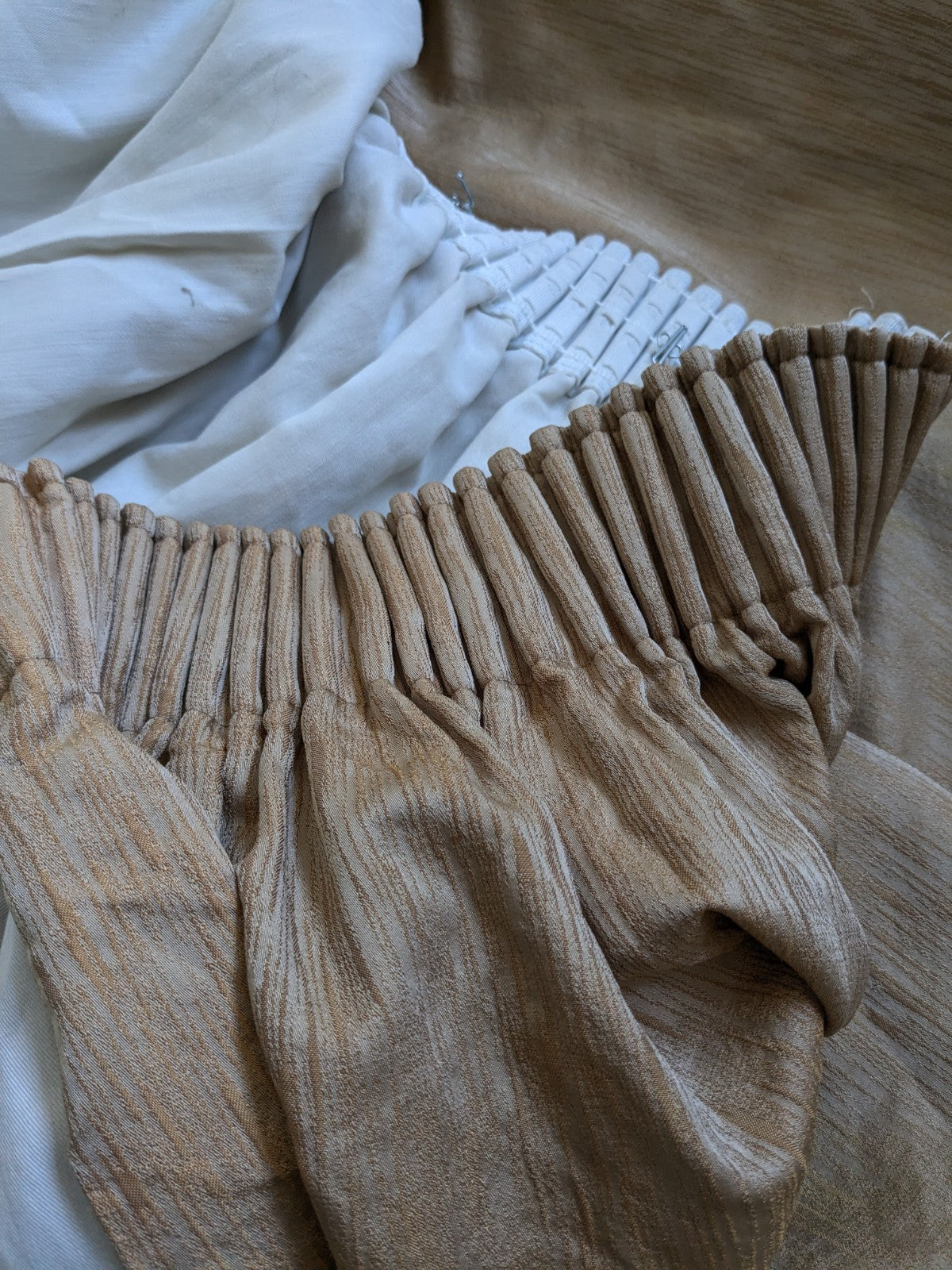 Gold Curtains W100 x L86 inches Textured Long Lined Pencil Pleat READ DESC.