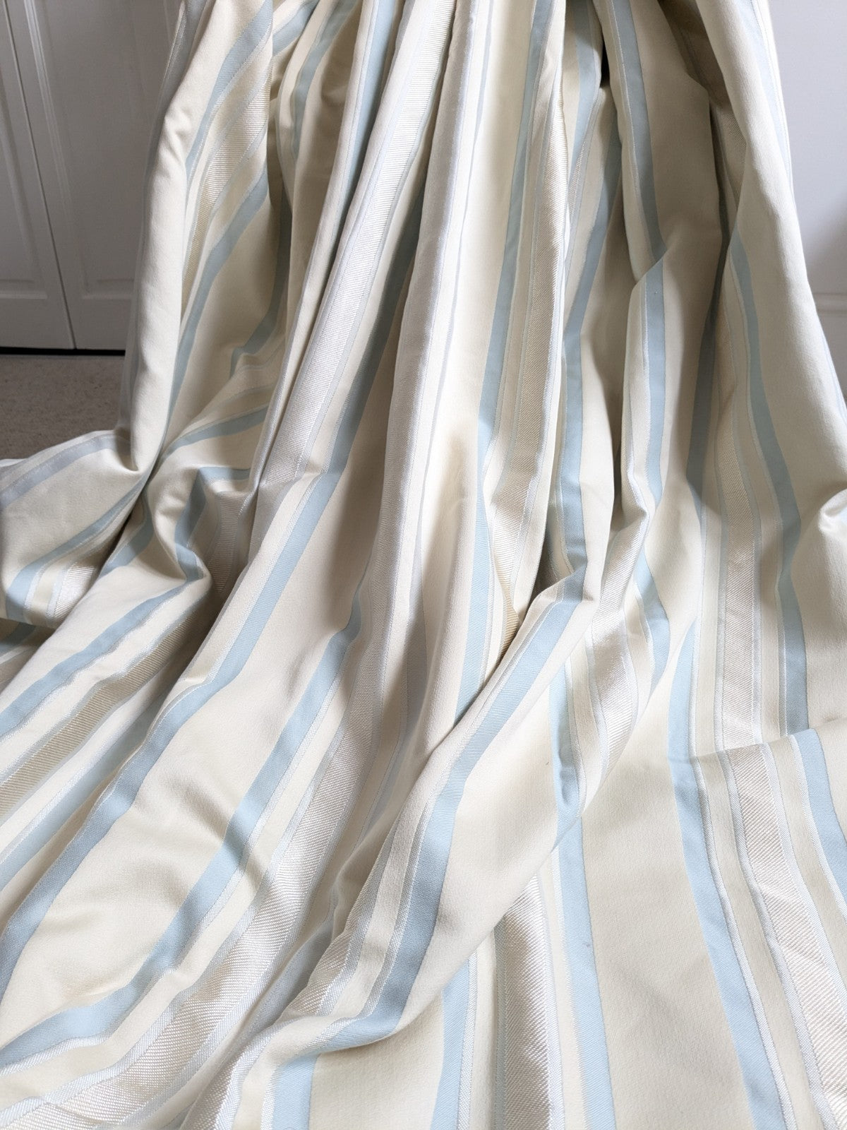 Laura Ashley Single Door Curtain Stripe W32 x D84" Pinch Pleat MTM Interlined