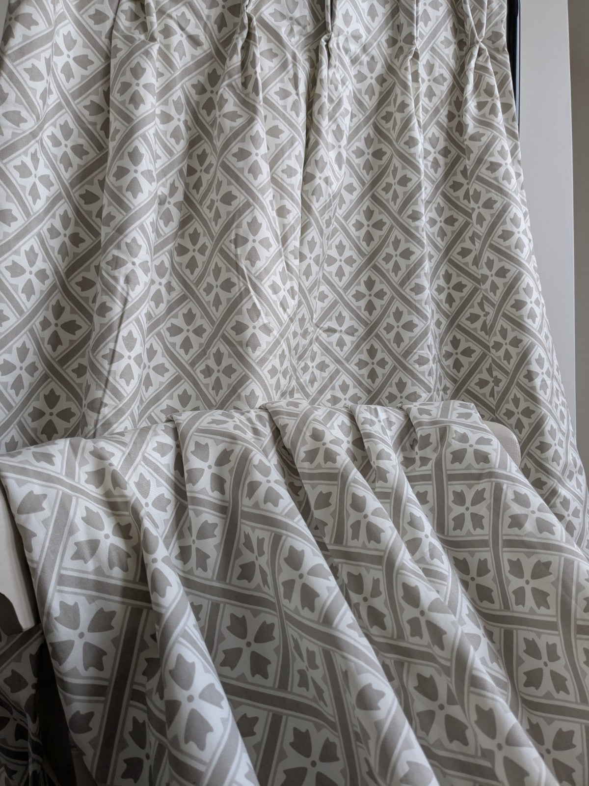 Laura Ashley Mr Jones Pinch Pleat Fleece Lined Curtains D89 x W26.5" Warm Long