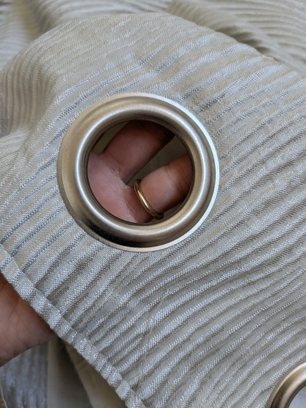 Next Grey Silver Eyelet Curtains Textured Wavy Long W135 x L229cm (53X90") READ 