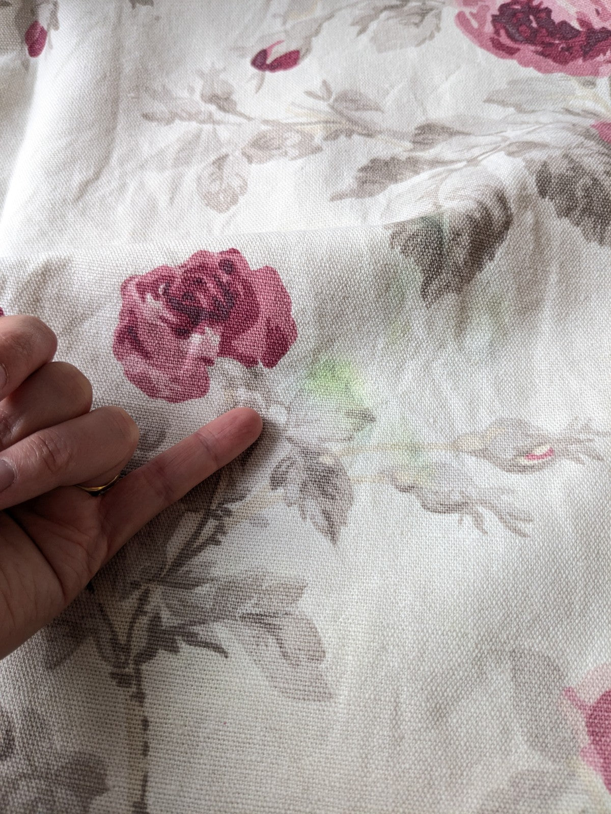 Laura Ashley Door Curtain W50 x L81 inches Rose Cassis Floral Lined Roses